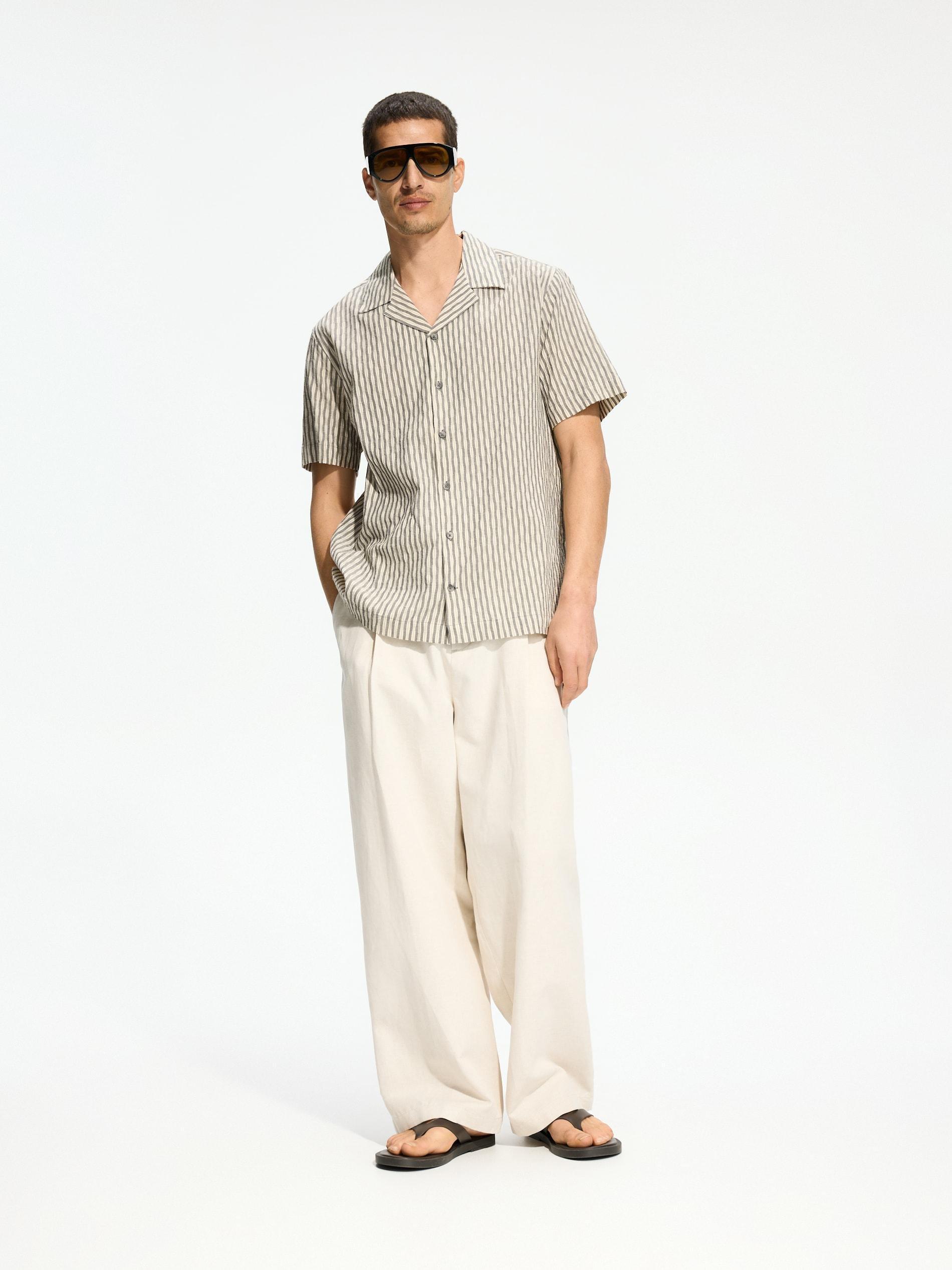 Grey Regular Fit Patterned Shirt, Grey, large image number 1