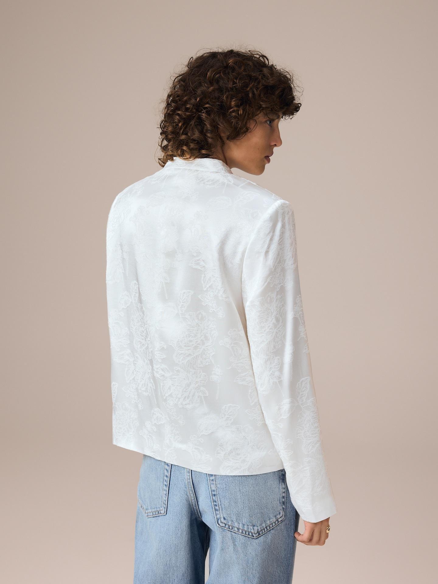 Cream Viscose Rich Blazer, Ivory, medium