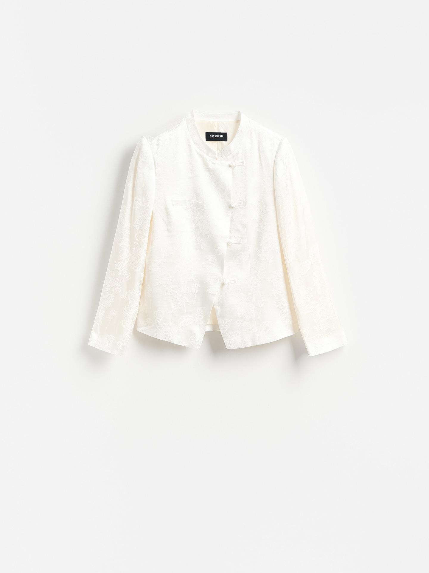 Cream Viscose Rich Blazer, Ivory, large image number 5