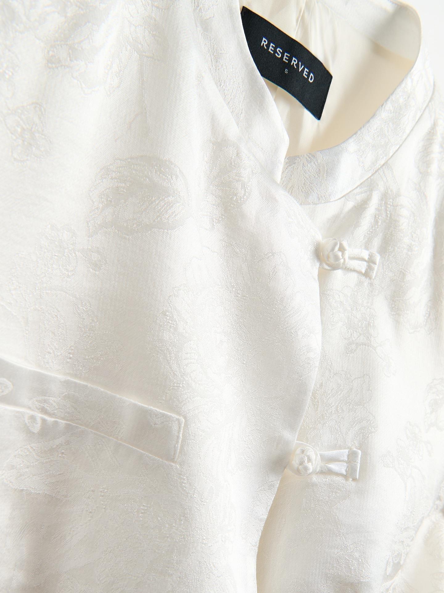 Cream Viscose Rich Blazer, Ivory, large image number 6