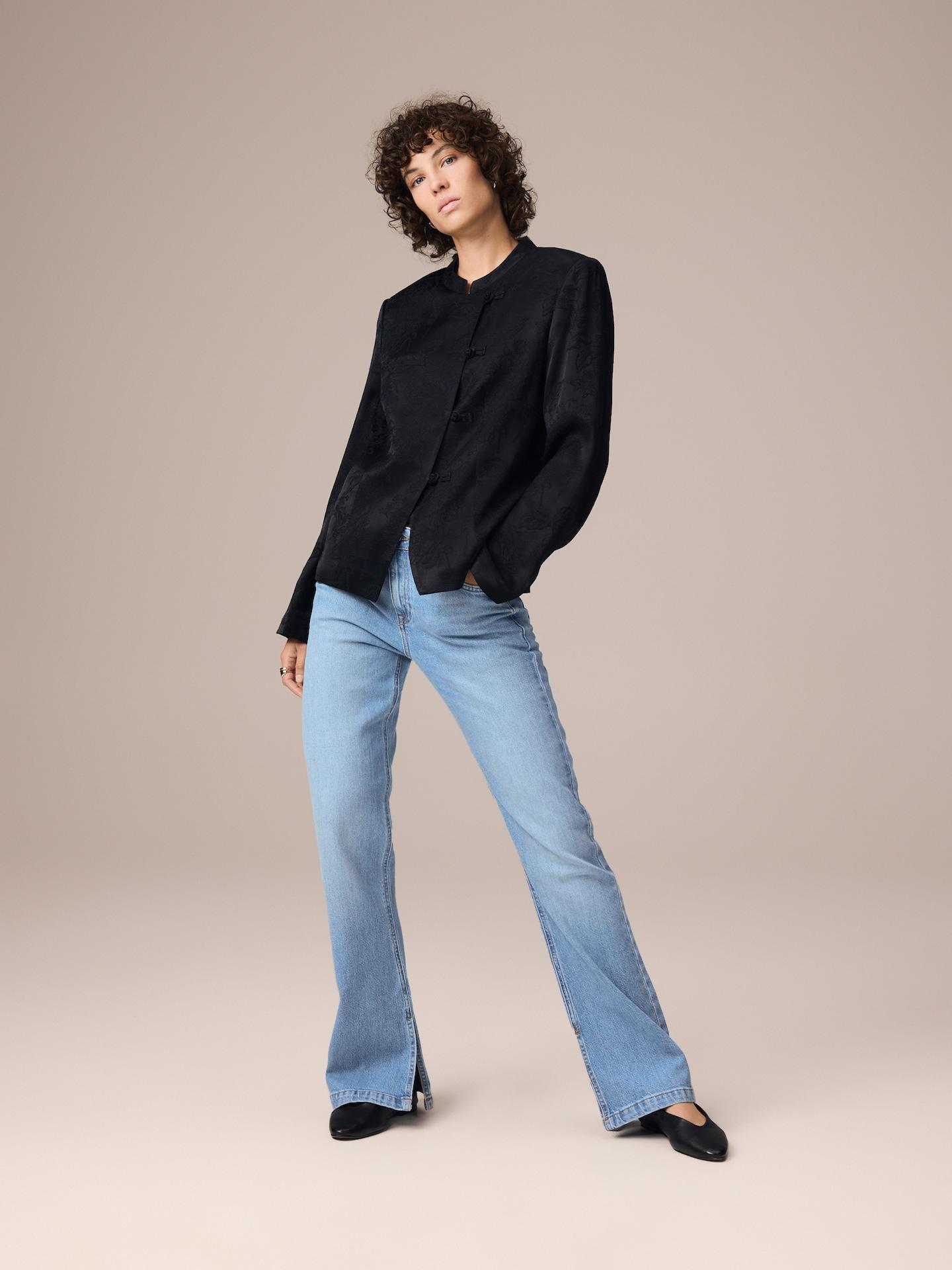 Black Viscose Rich Blazer, Black, medium