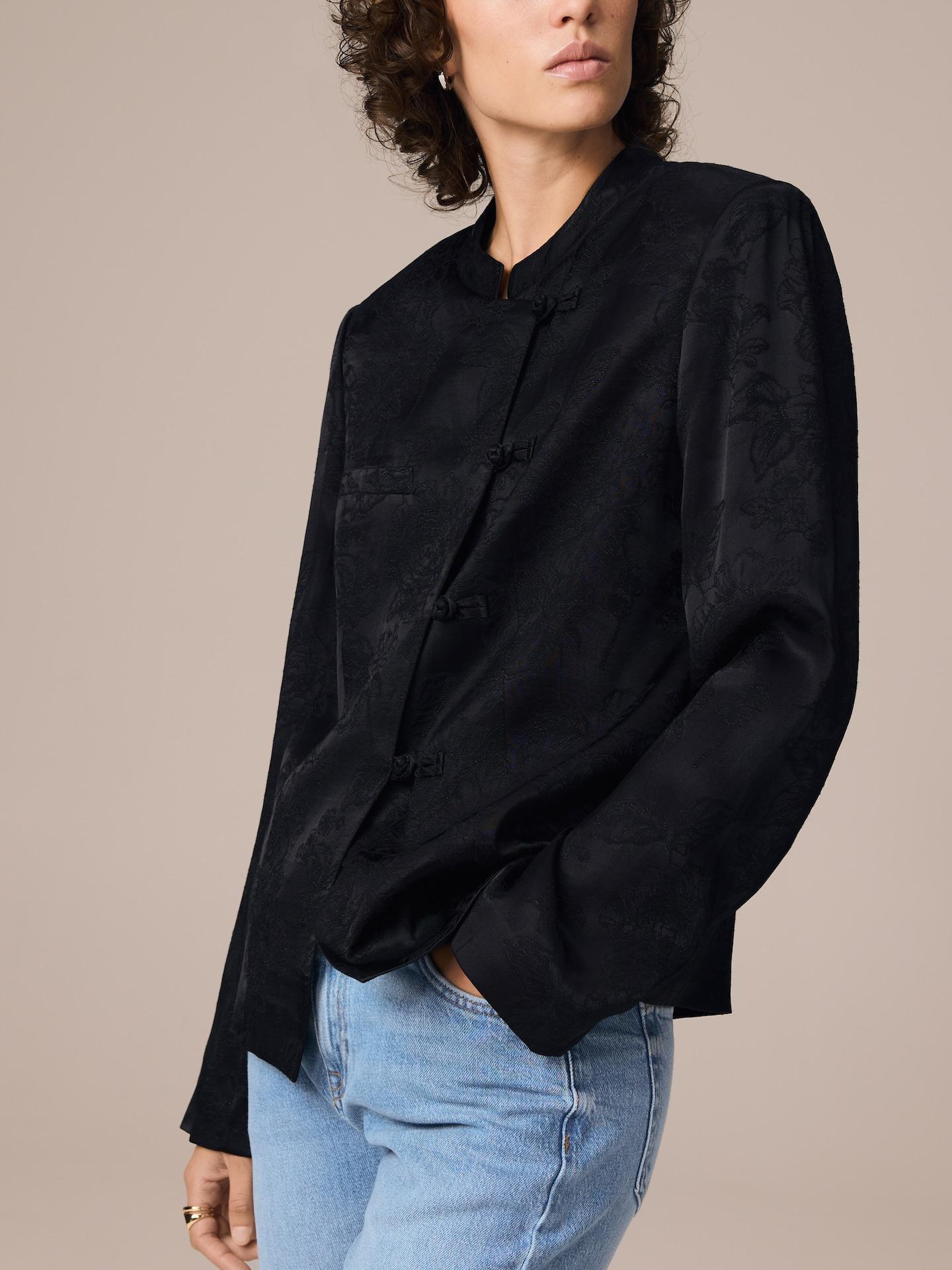 Black Viscose Rich Blazer, Black, large image number 1