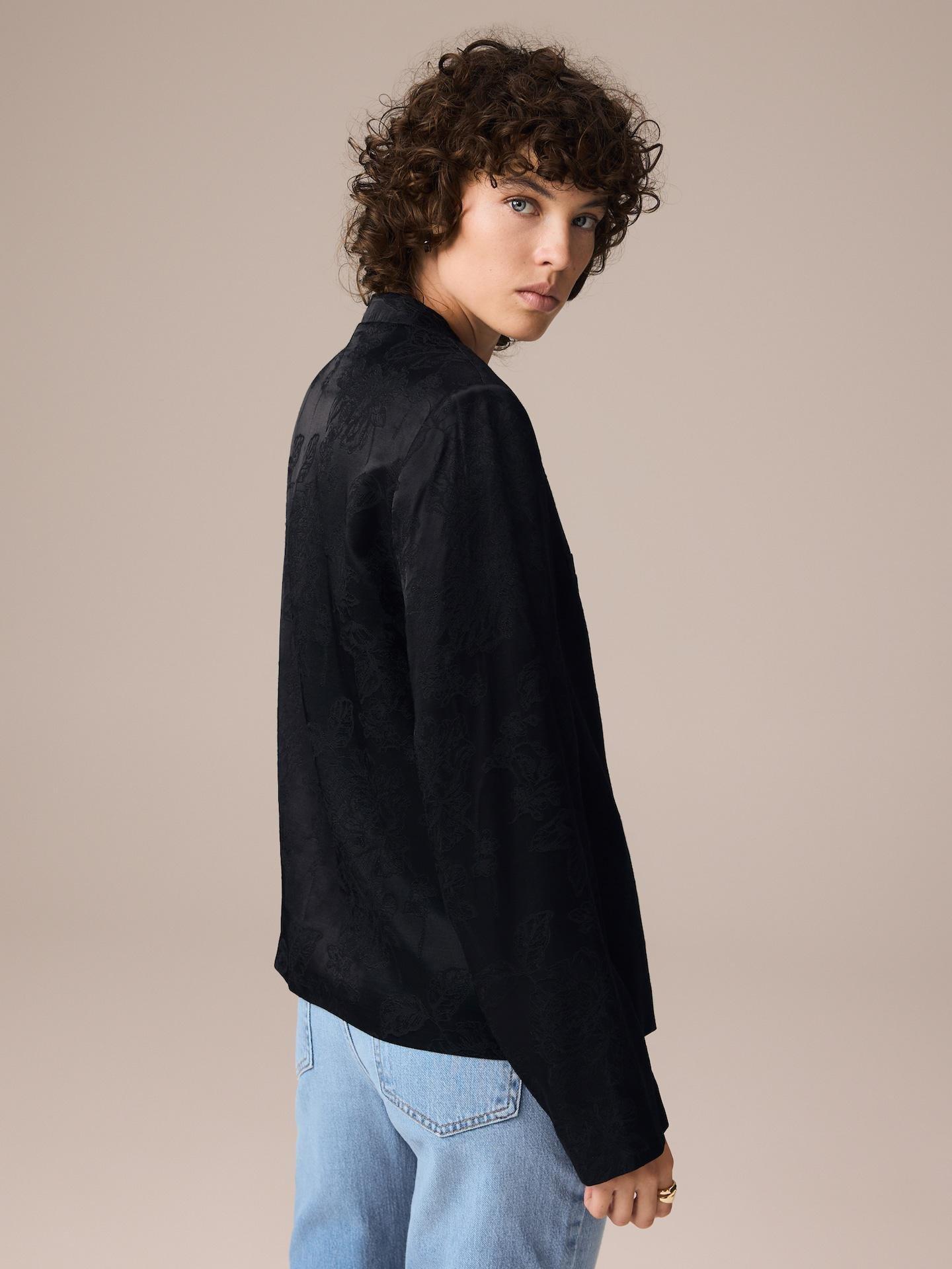 Black Viscose Rich Blazer, Black, large image number 4