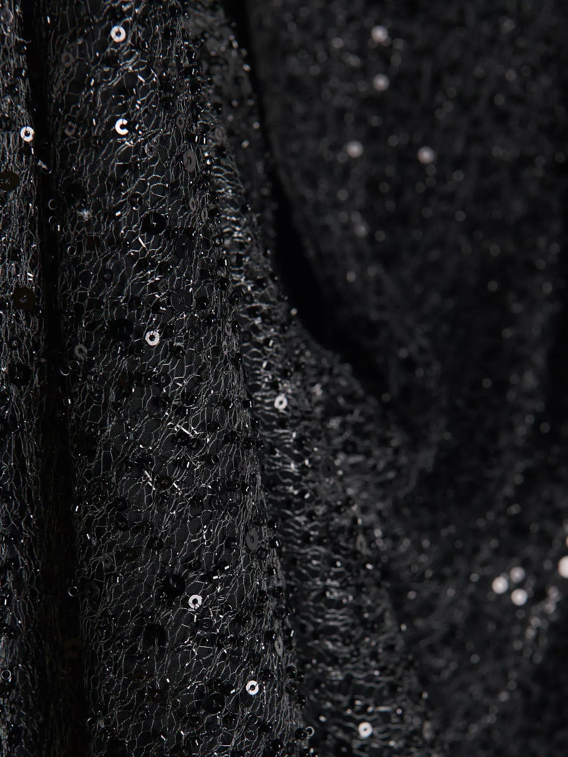 Black Dress With Sequins And Straps, , large image number 5