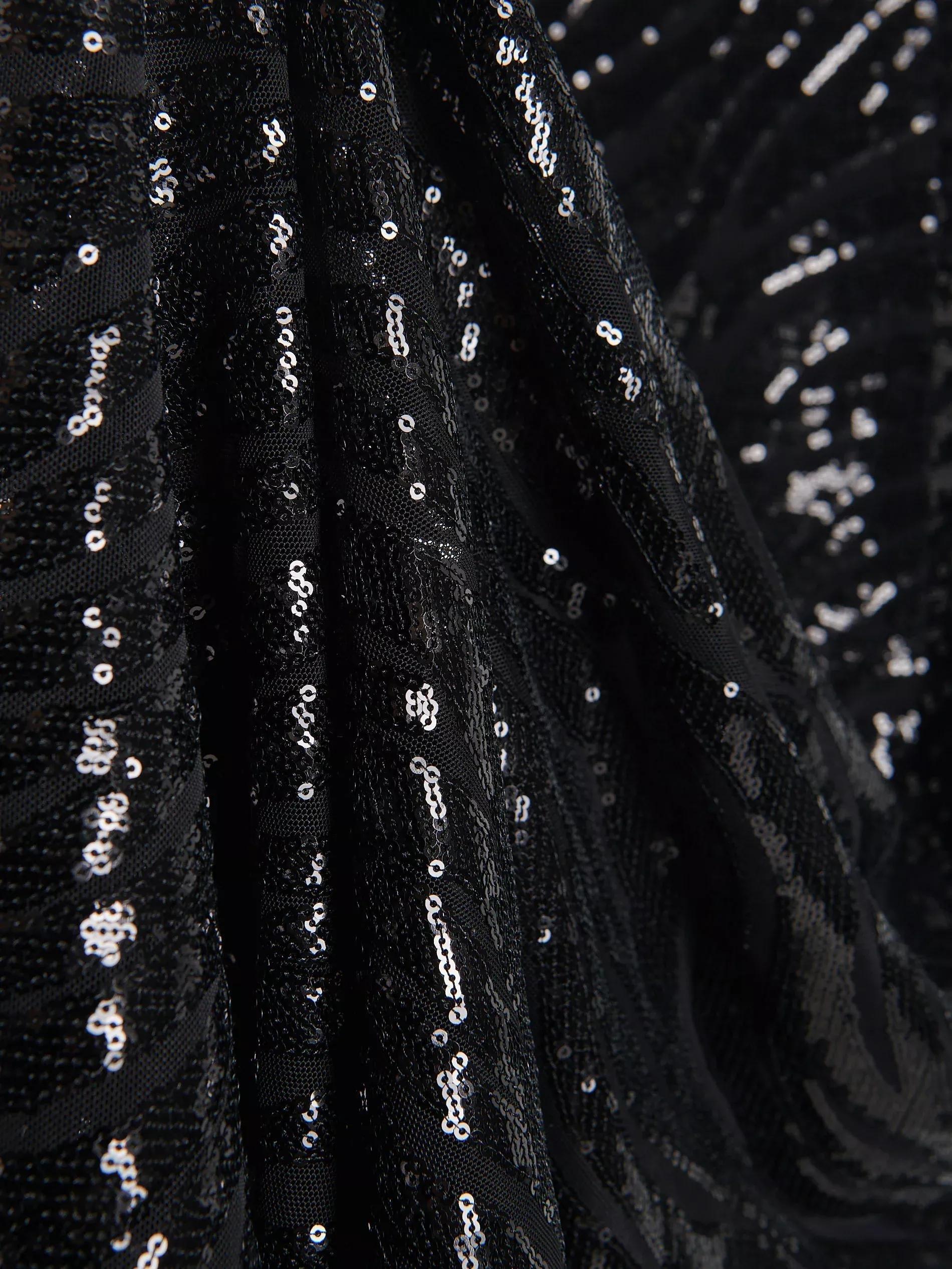 Black Animal Print Dress With Sequins, , large image number 2