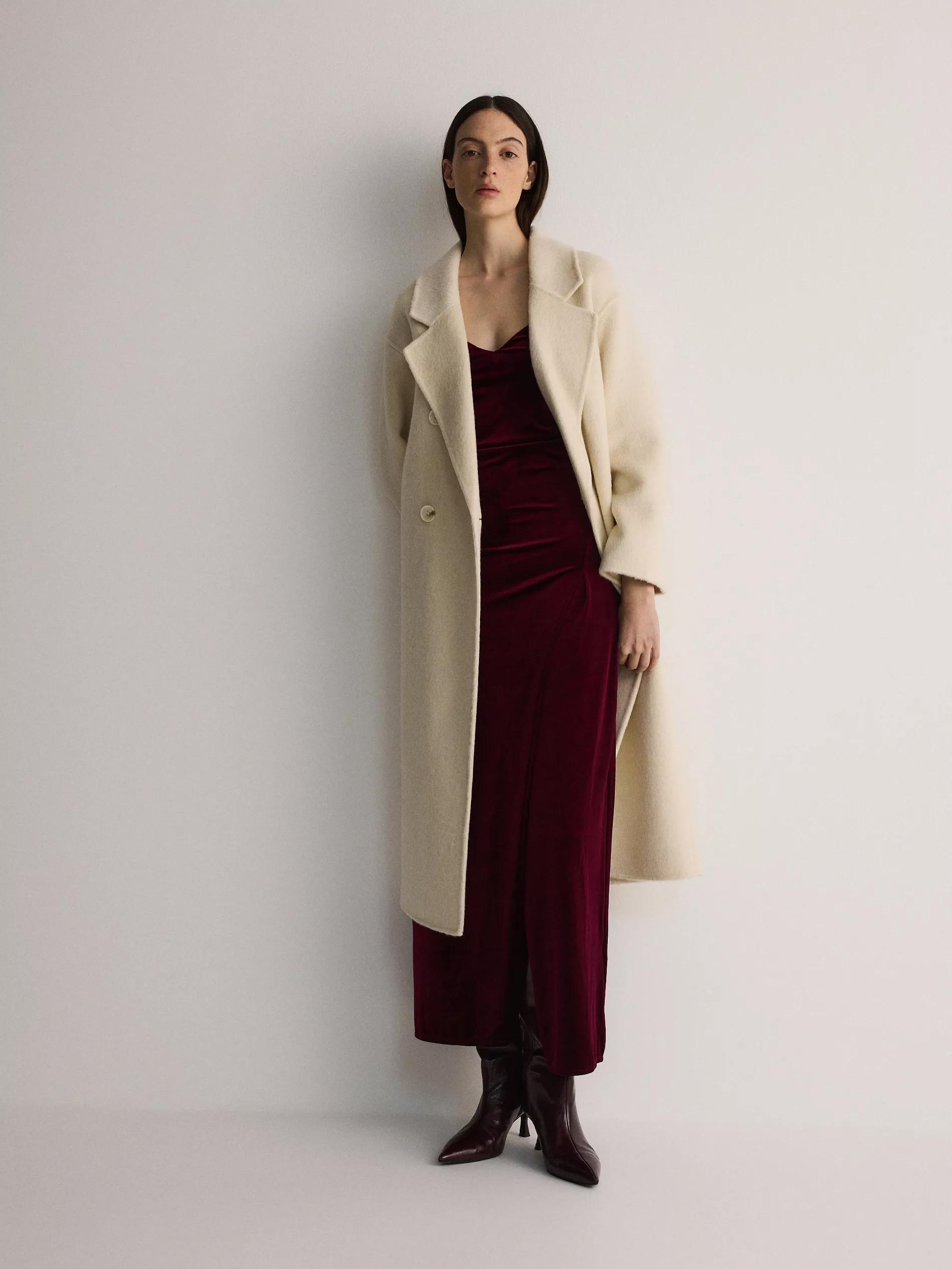 Maroon Velvet Strap Dress, , large image number 5