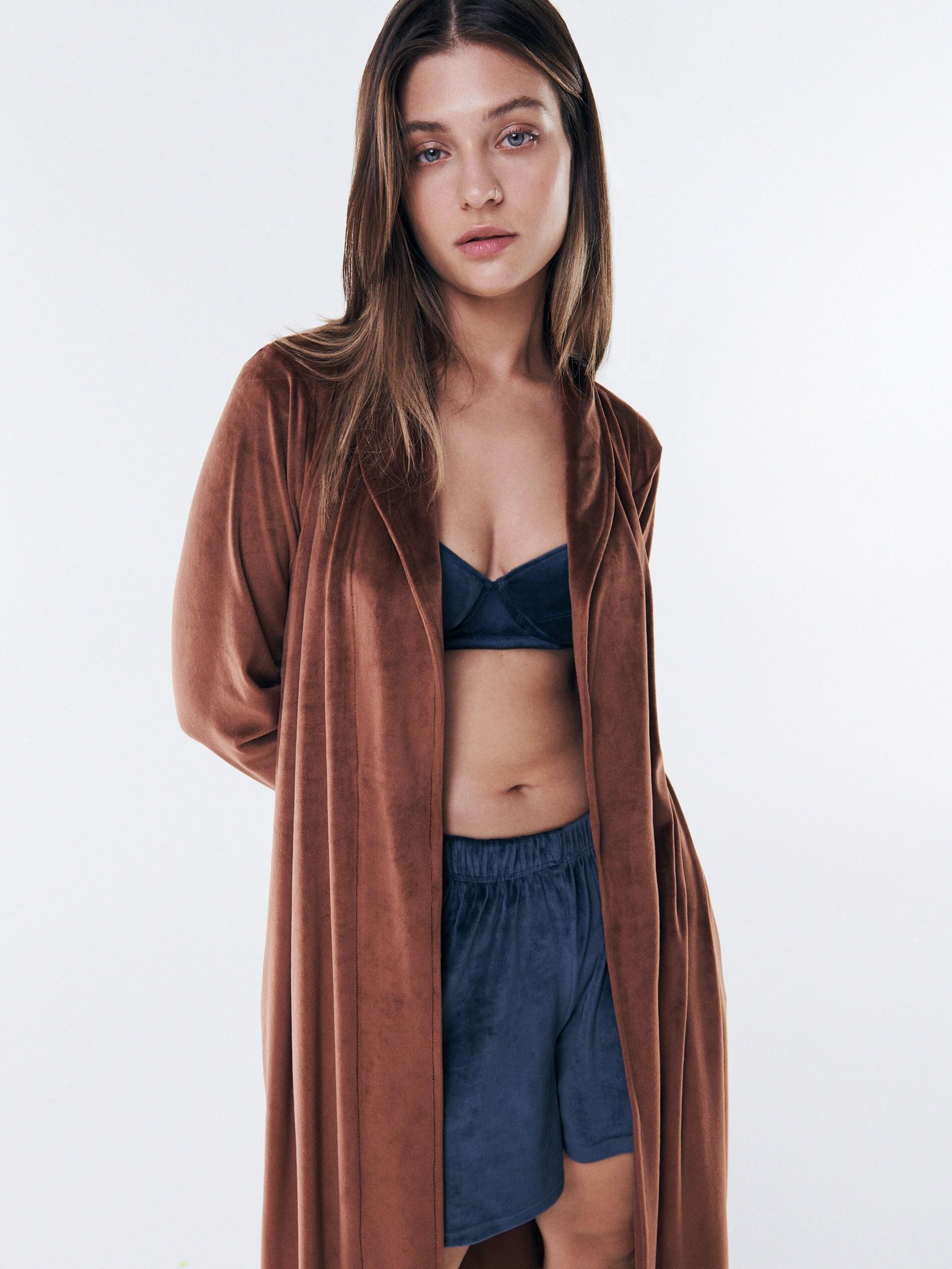 Brown Velour Dressing Gown, , large image number 0