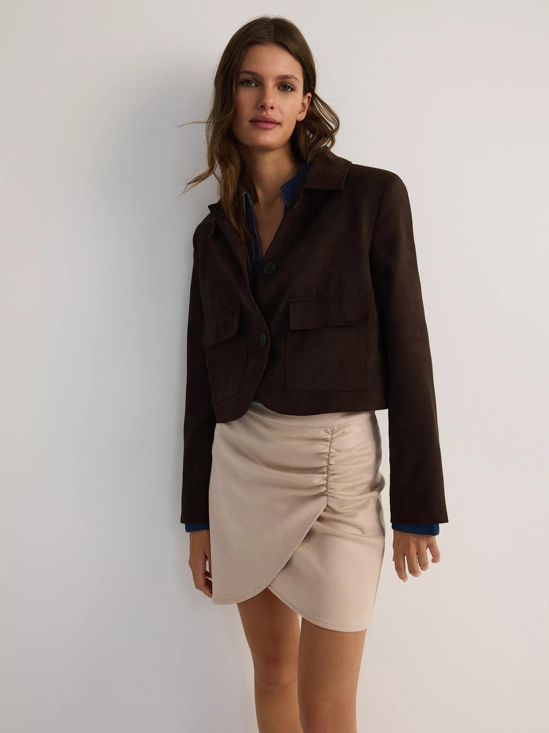Beige Mini Skirt With Ruffles, , large image number 2
