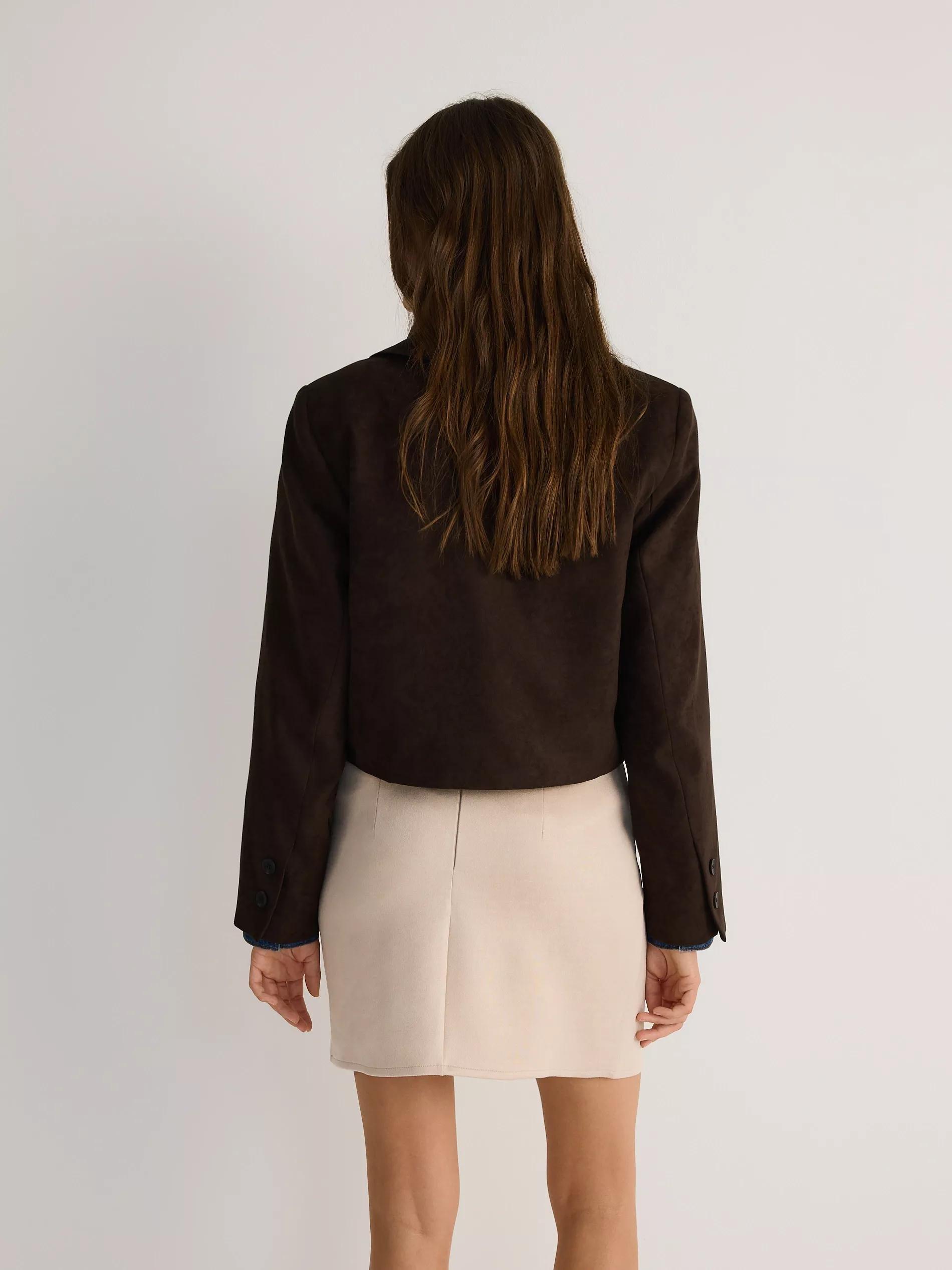 Beige Mini Skirt With Ruffles, , large image number 4