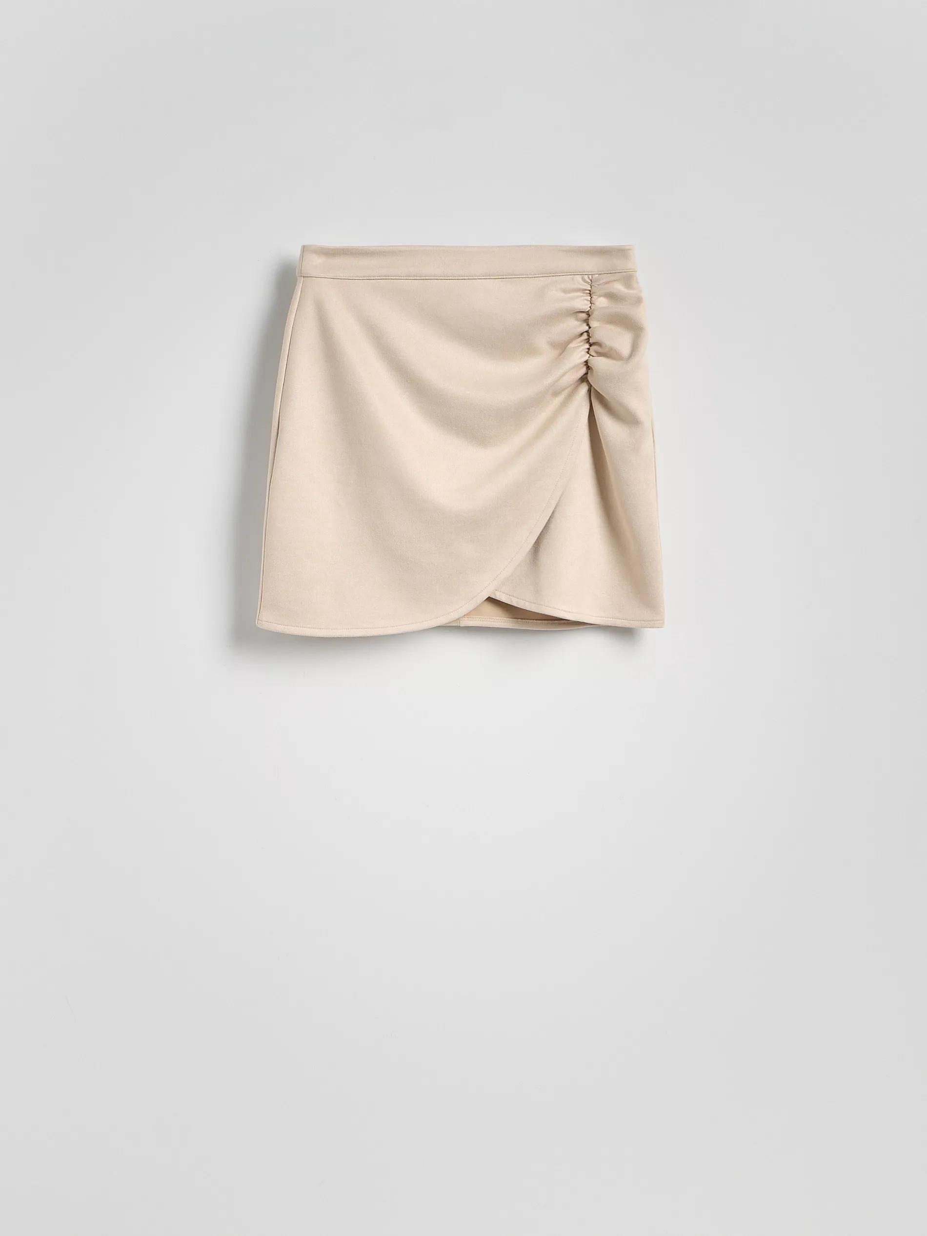 Beige Mini Skirt With Ruffles, , large image number 5