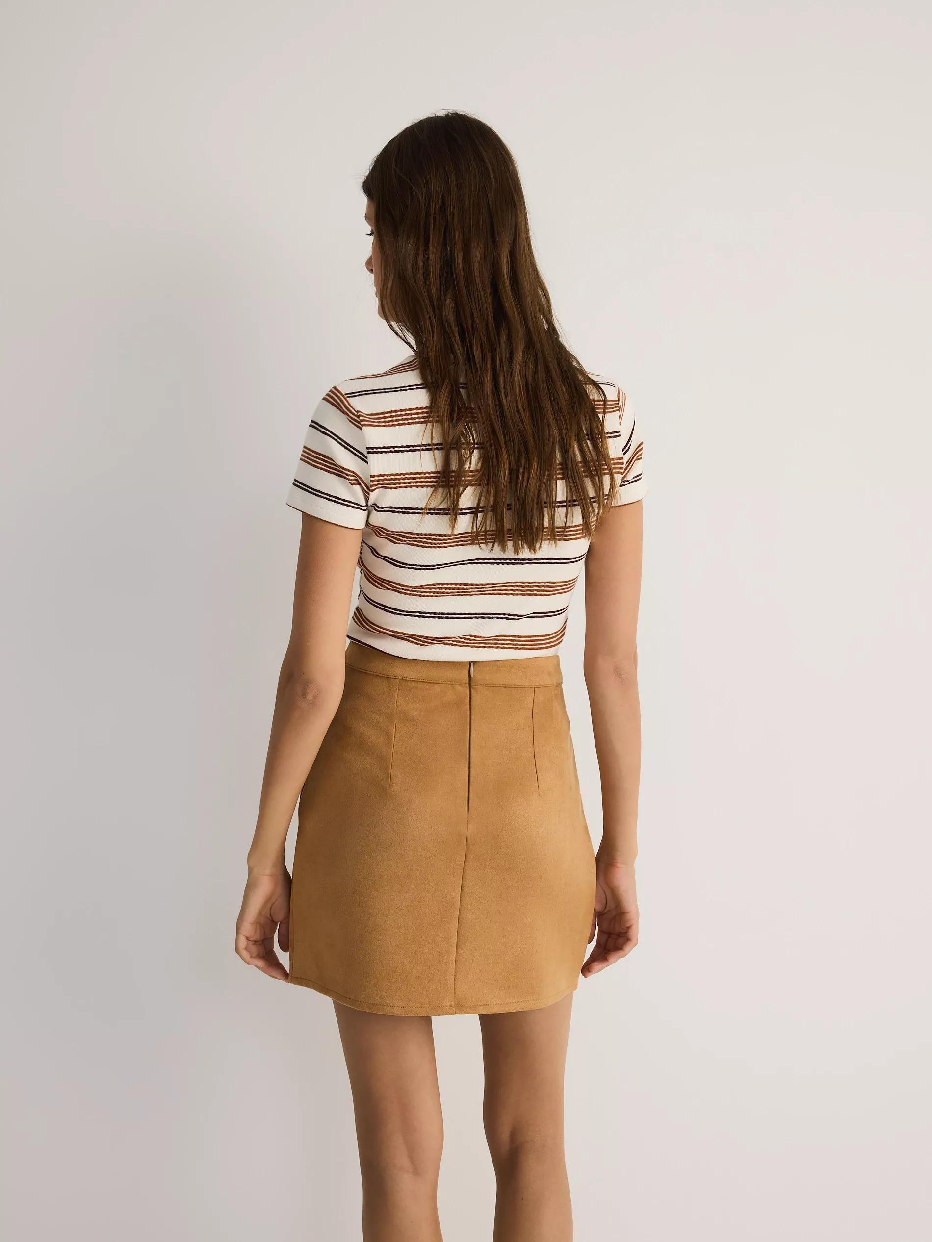 Brown Mini Skirt With Ruffles, , large image number 3