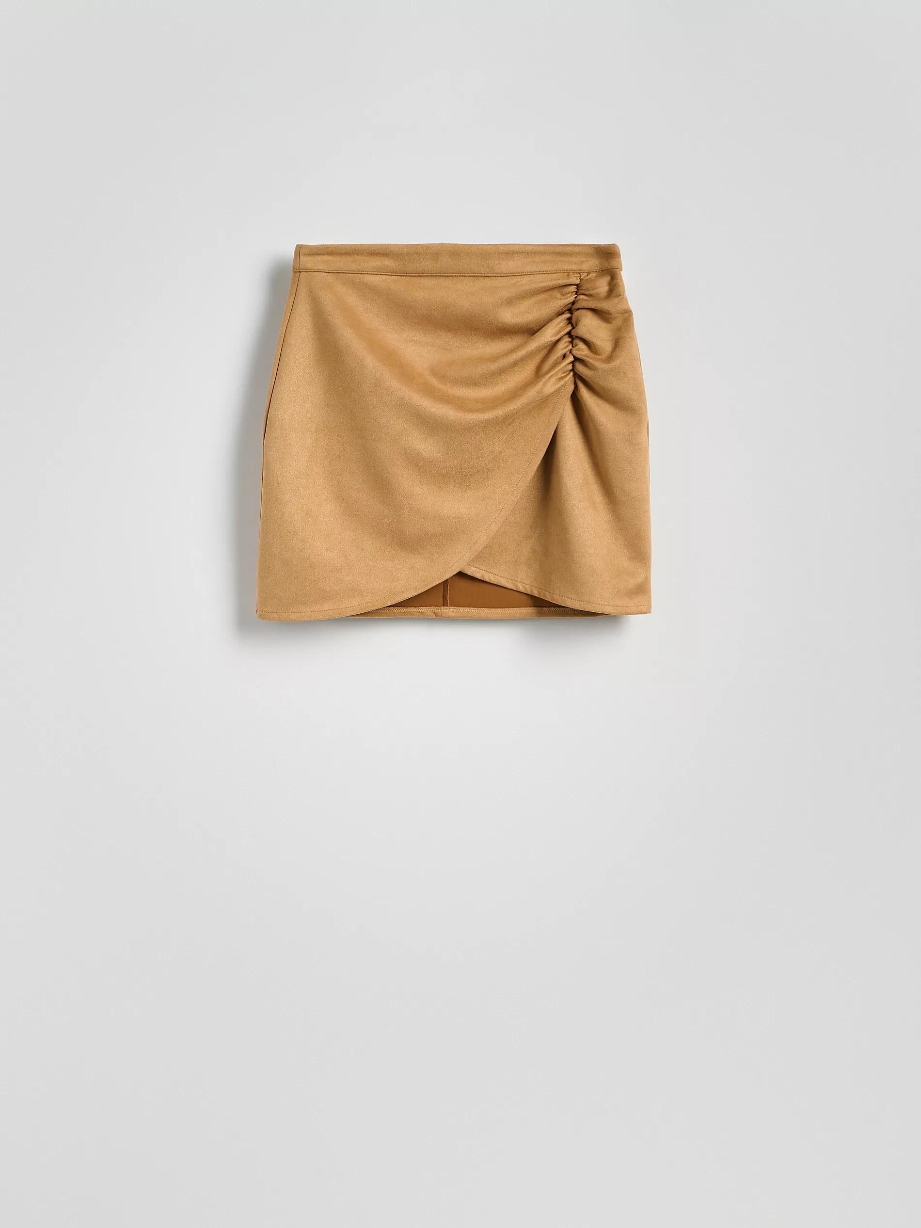 Brown Mini Skirt With Ruffles, , large image number 4