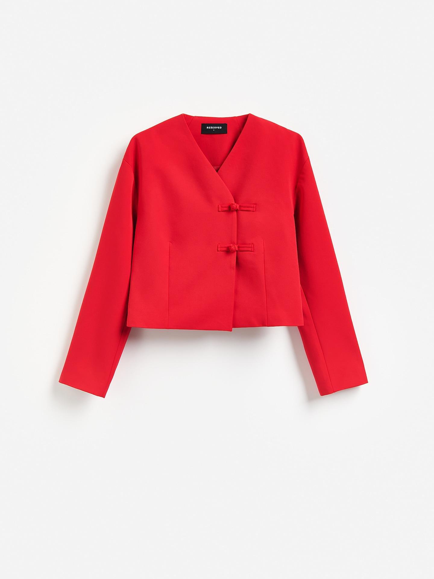 Red Blazer With Mandarin Fastening, Red, large image number 5