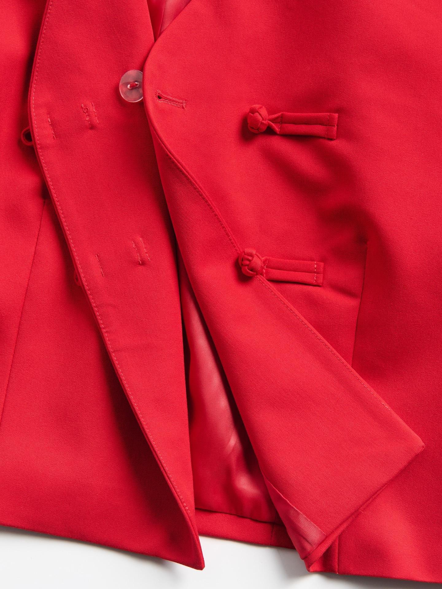 Red Blazer With Mandarin Fastening, Red, large image number 6