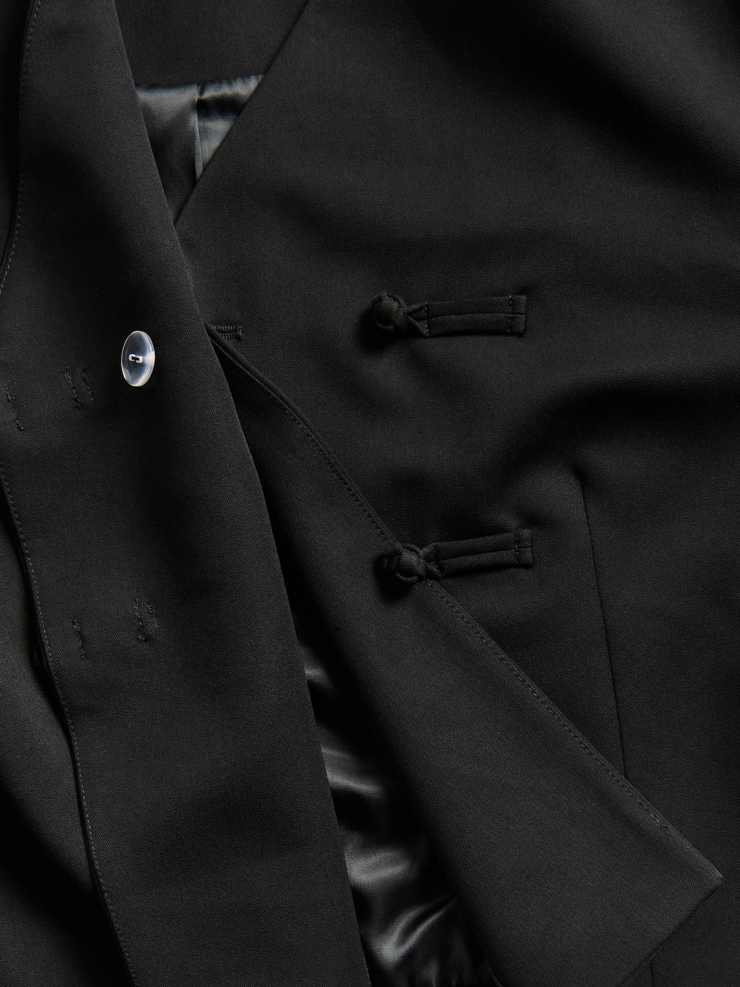 Black Blazer With Mandarin Fastening, Black, large image number 5