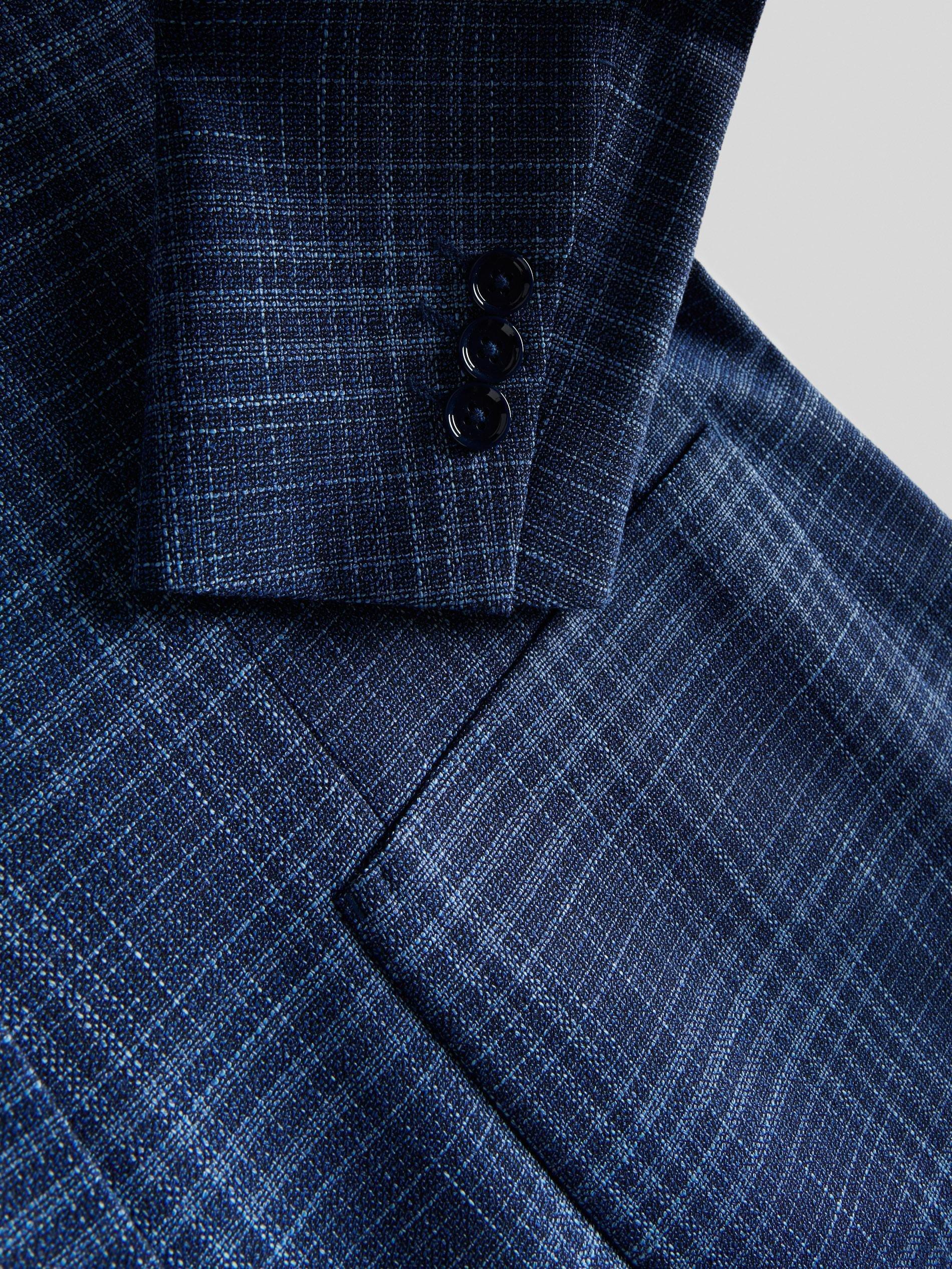 Navy Checked Fit Blazer, , large image number 2