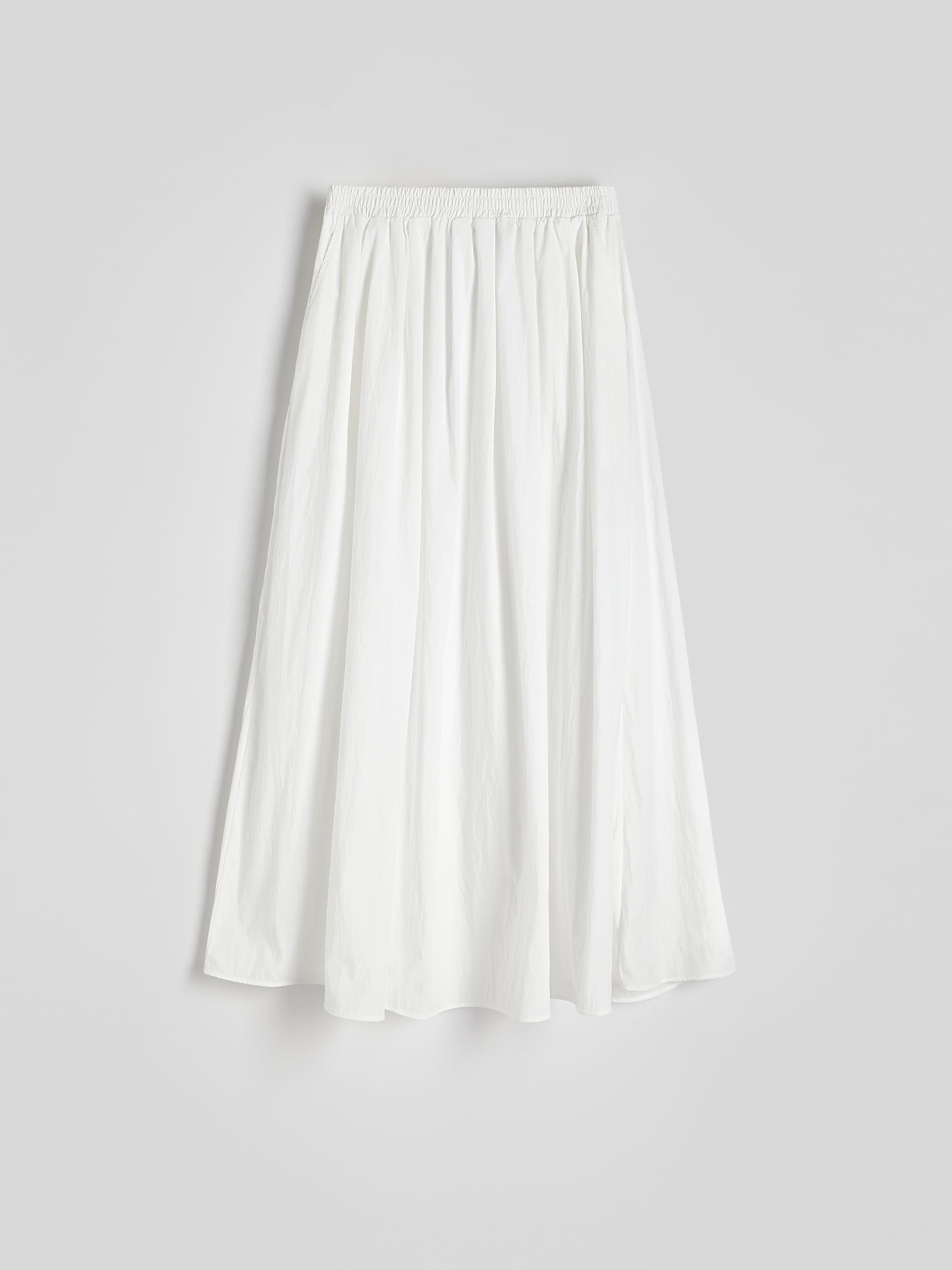 White Flared Midi Skirt, , large image number 5