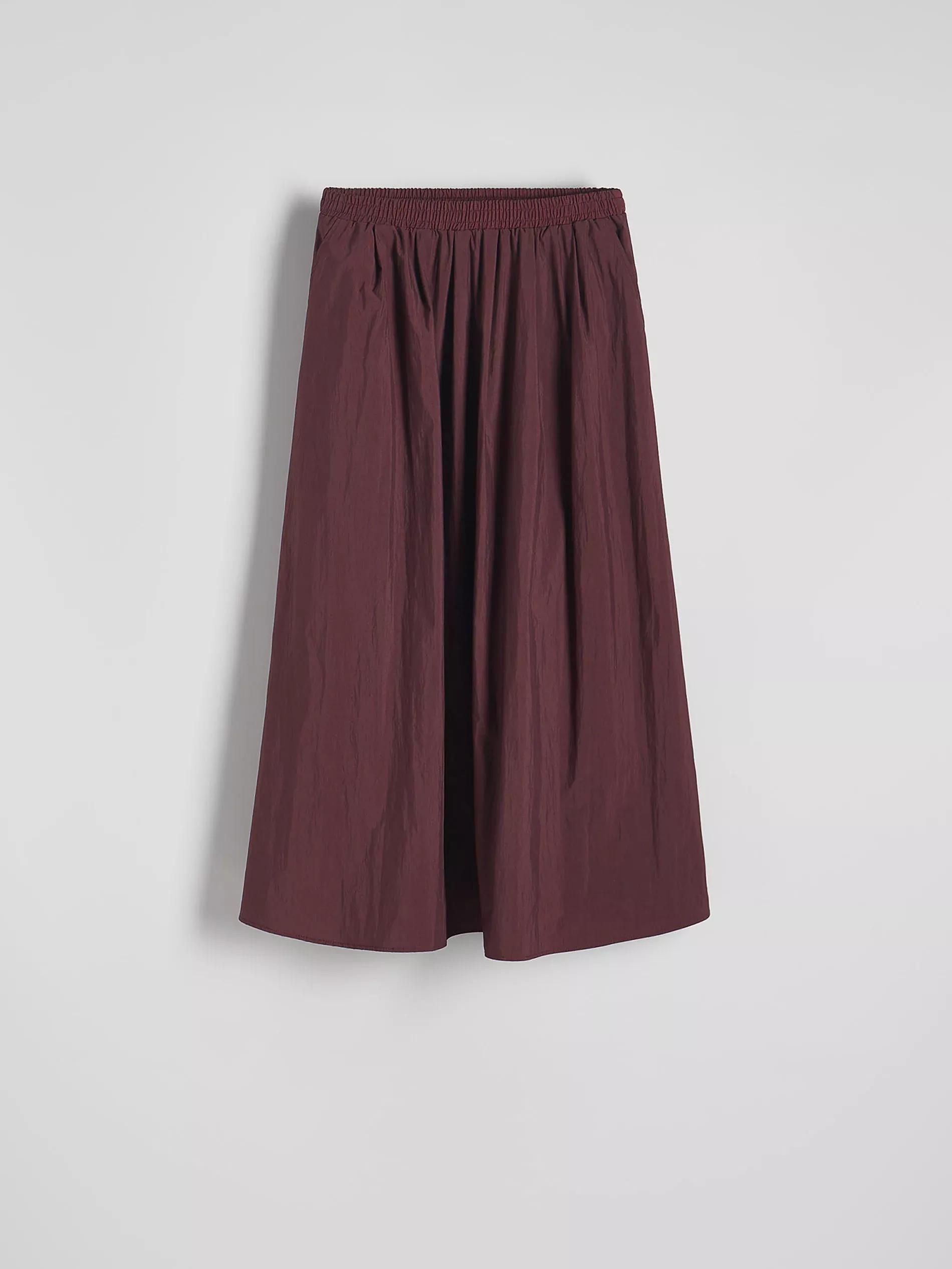 Burgundy Flare Midi Skirt, , large image number 4