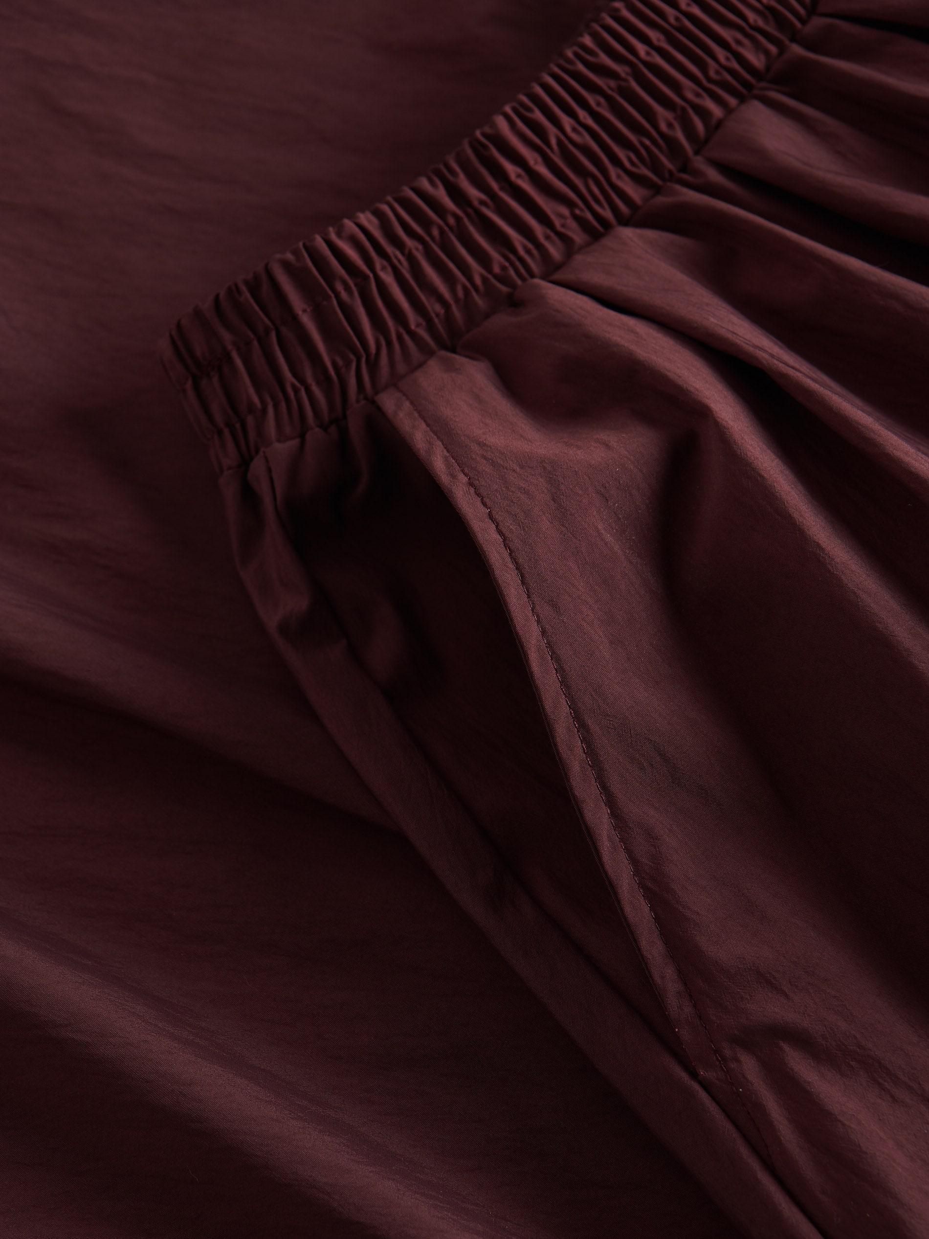 Burgundy Flare Midi Skirt, , large image number 5