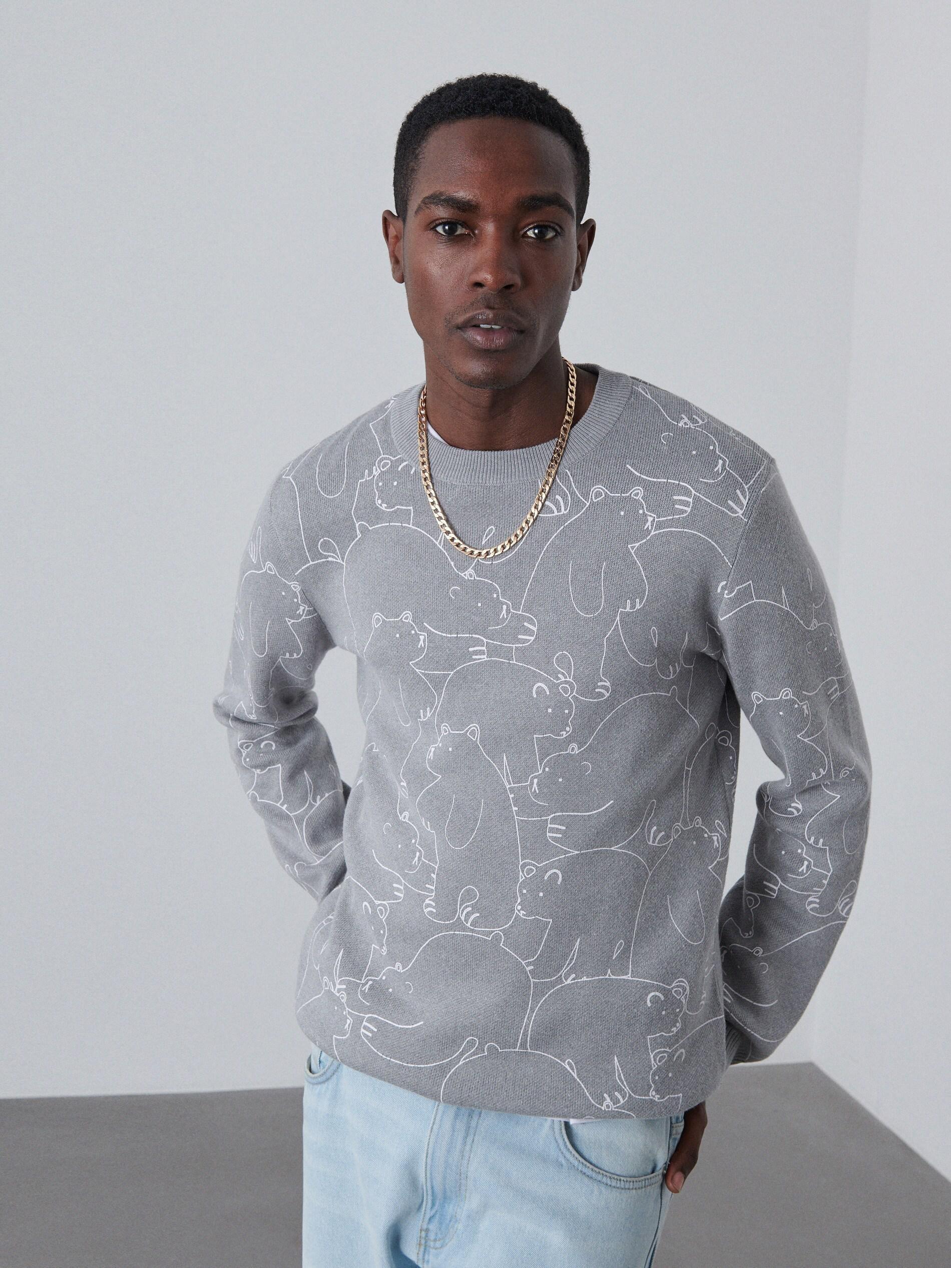Grey Sweater With A Patch, , large image number 1
