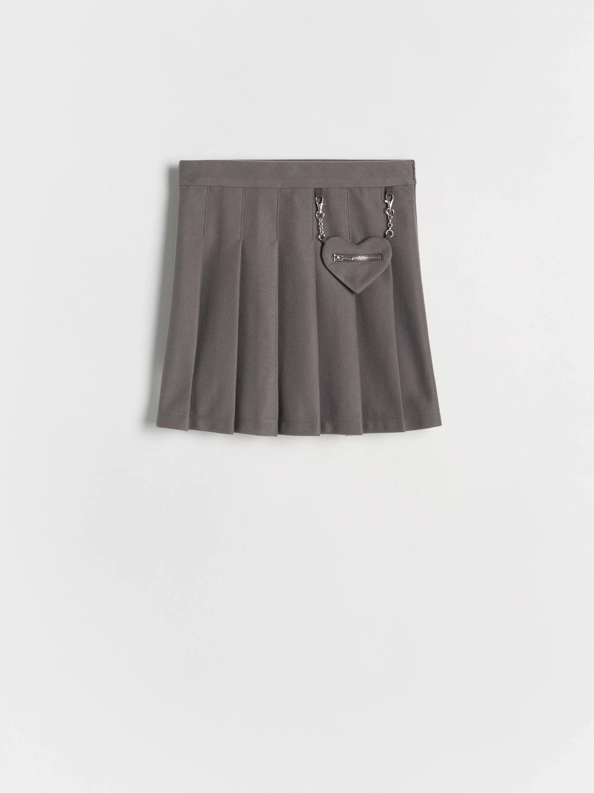 Grey Pleated Skirt, , large image number 0