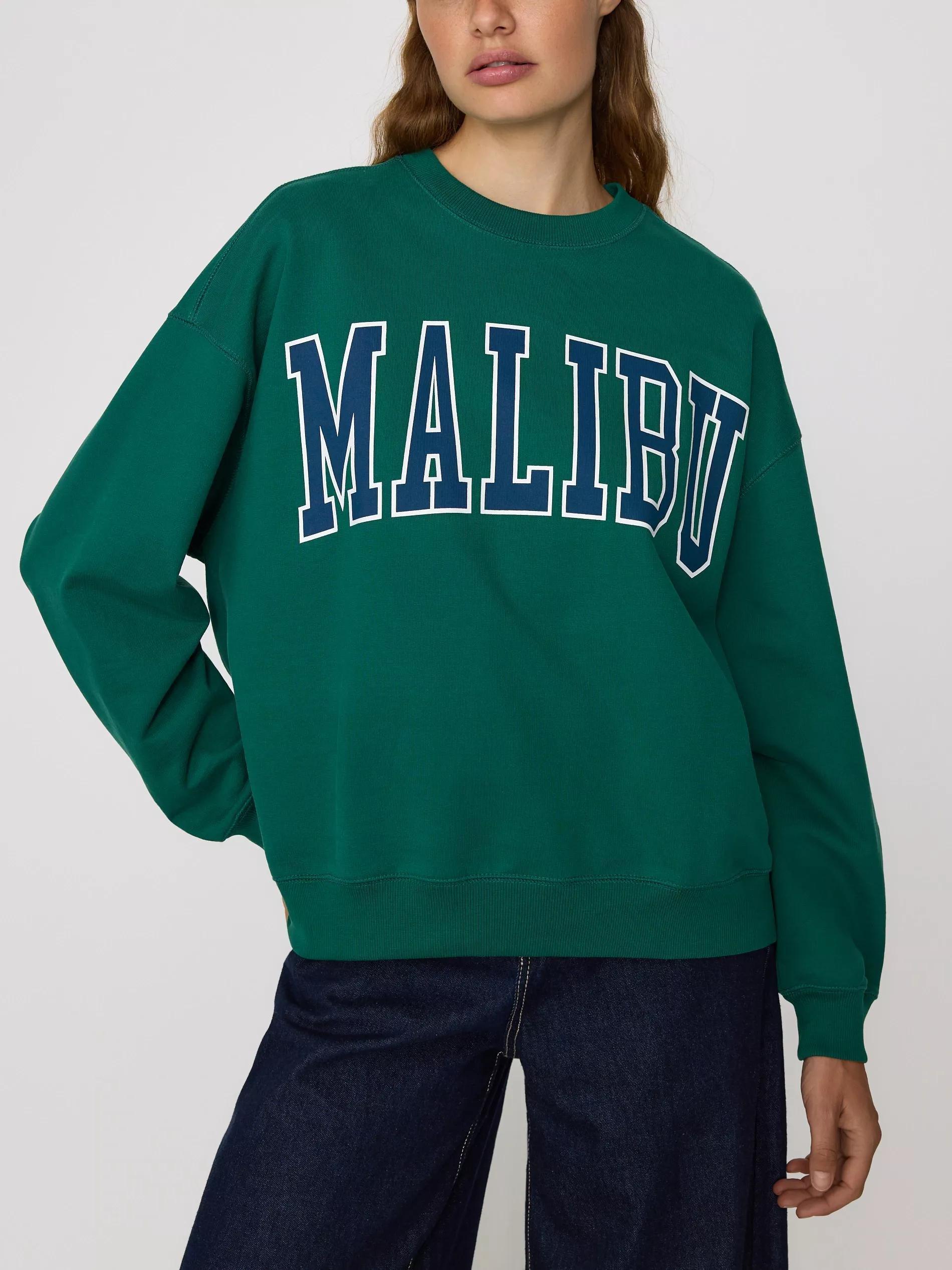 GREEN Hoodie with embroidered slogan, Green, medium
