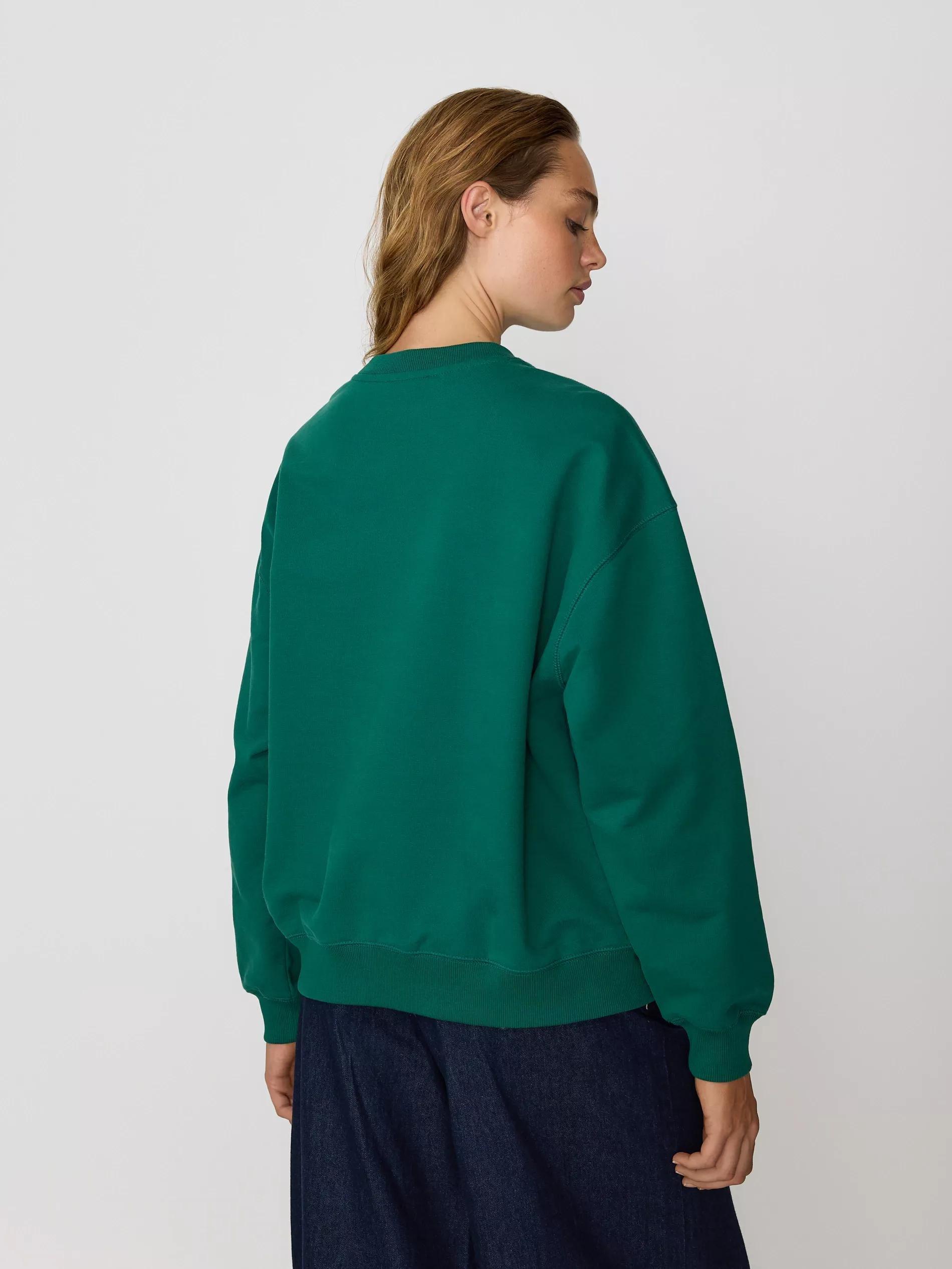 GREEN Hoodie with embroidered slogan, Green, large image number 3