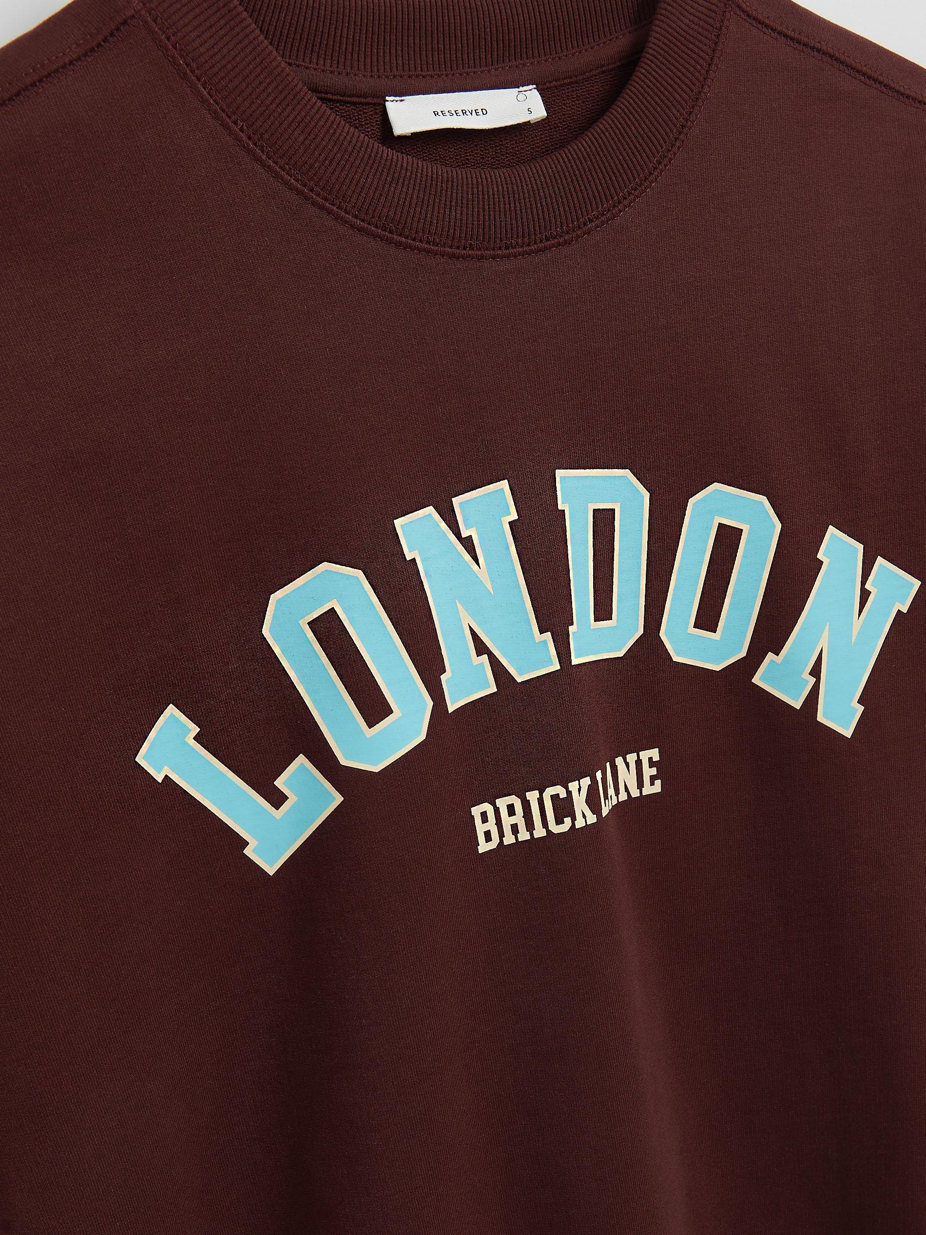 DARK BROWN Printed sweatshirt, , large image number 5