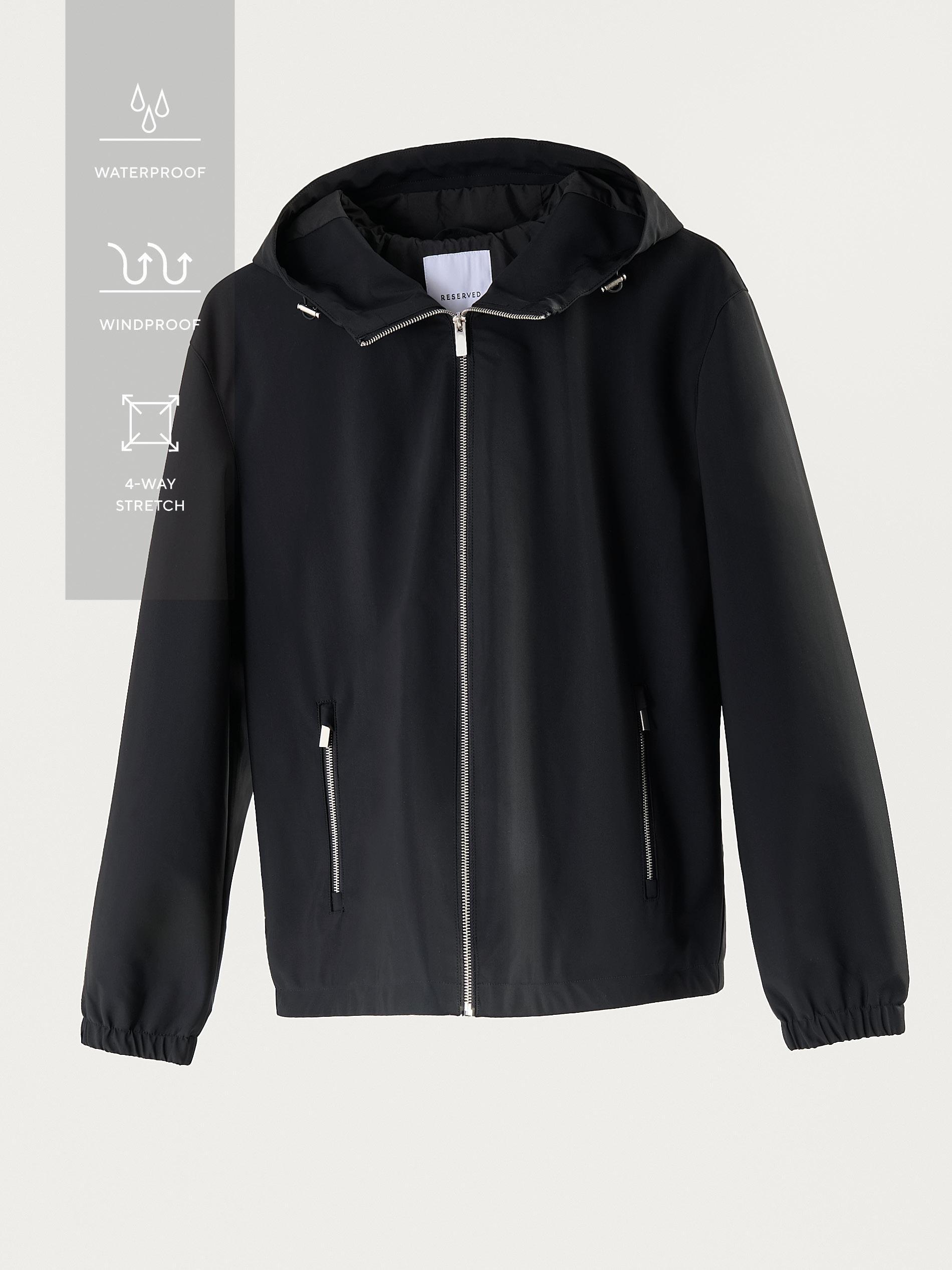 Black Hooded Jacket, Black, medium