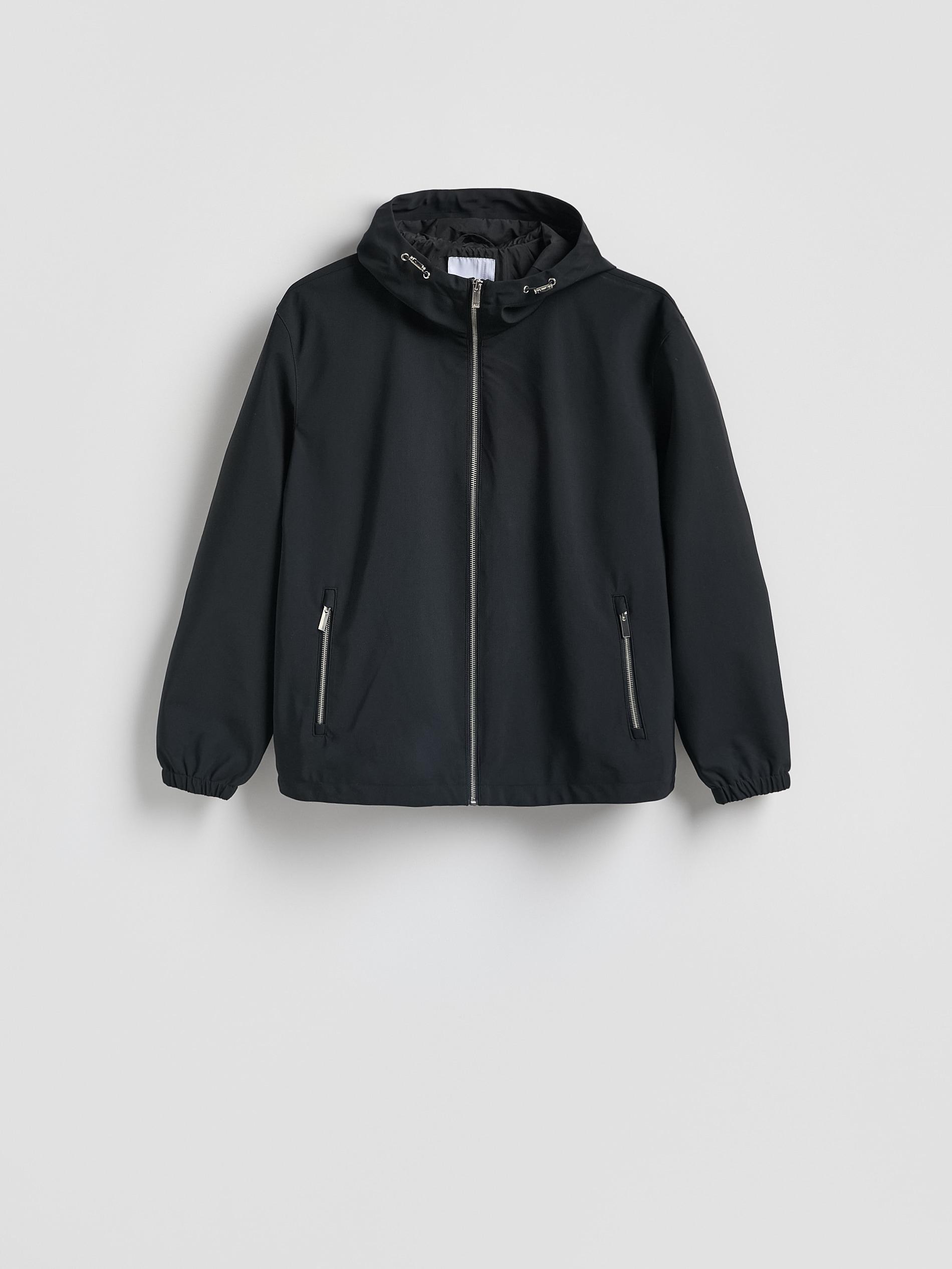 Black Hooded Jacket, Black, medium