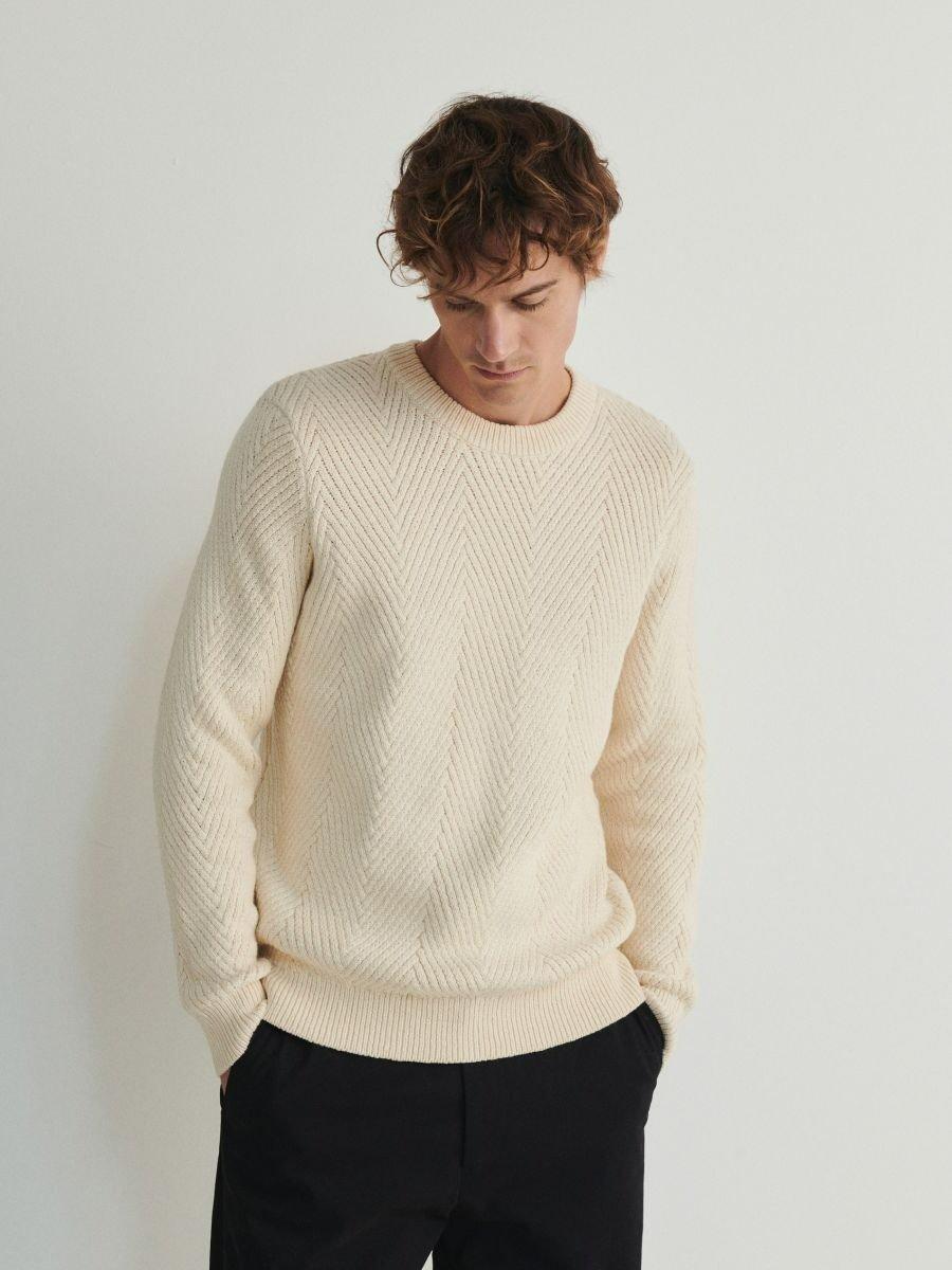 Cream Cotton Rich Jumper, , large image number 0