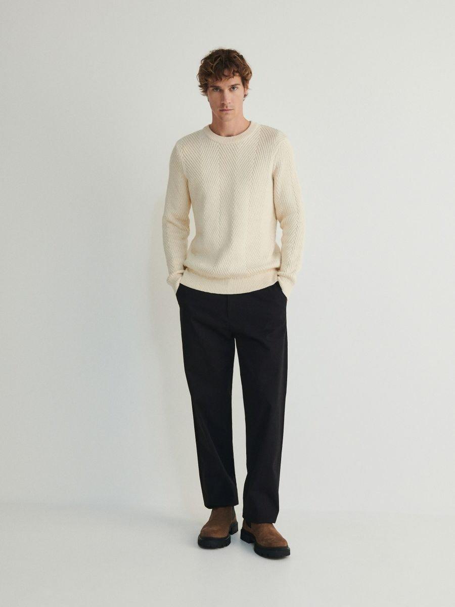 Cream Cotton Rich Jumper, , large image number 1