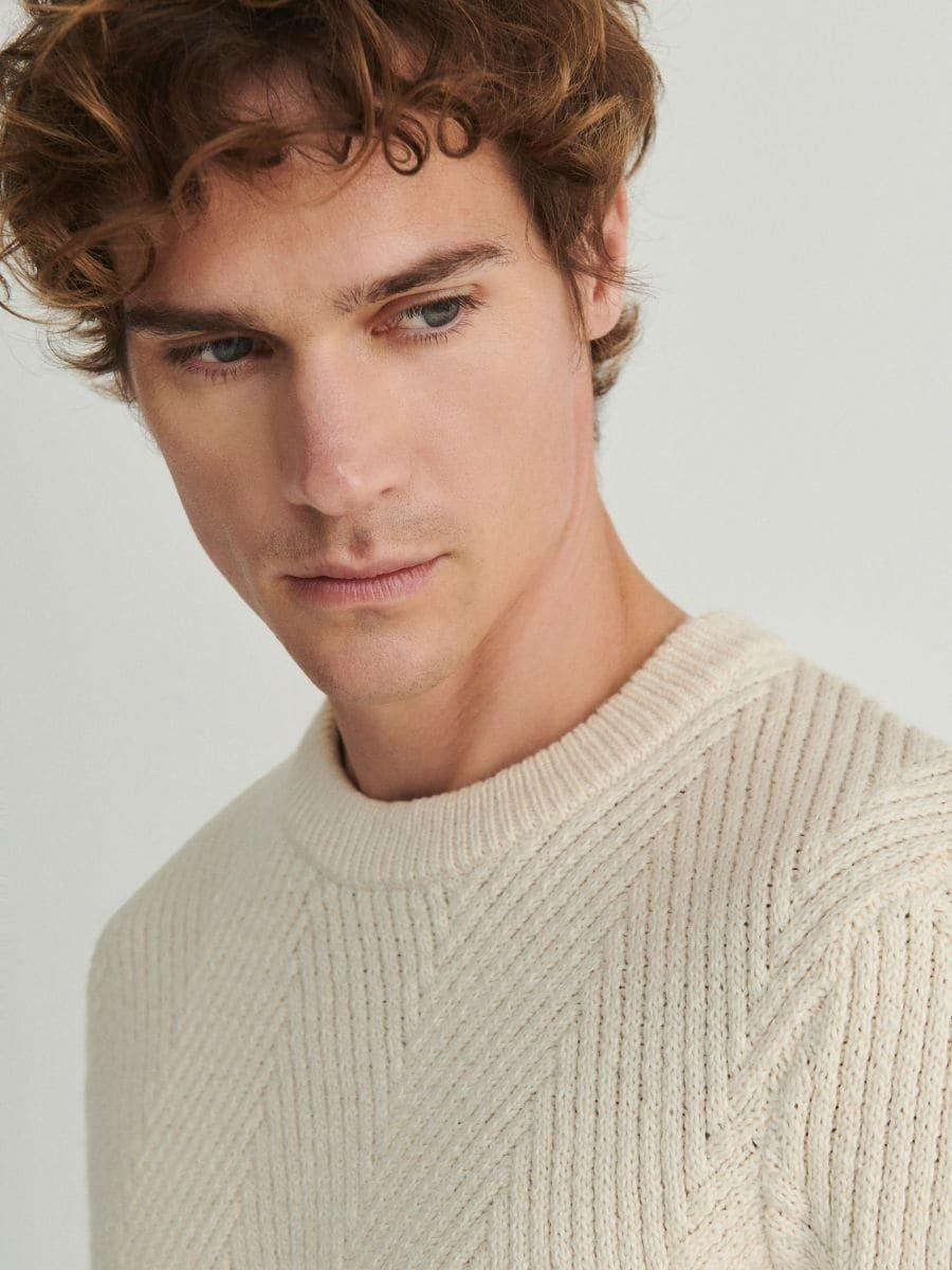 Cream Cotton Rich Jumper, , large image number 4