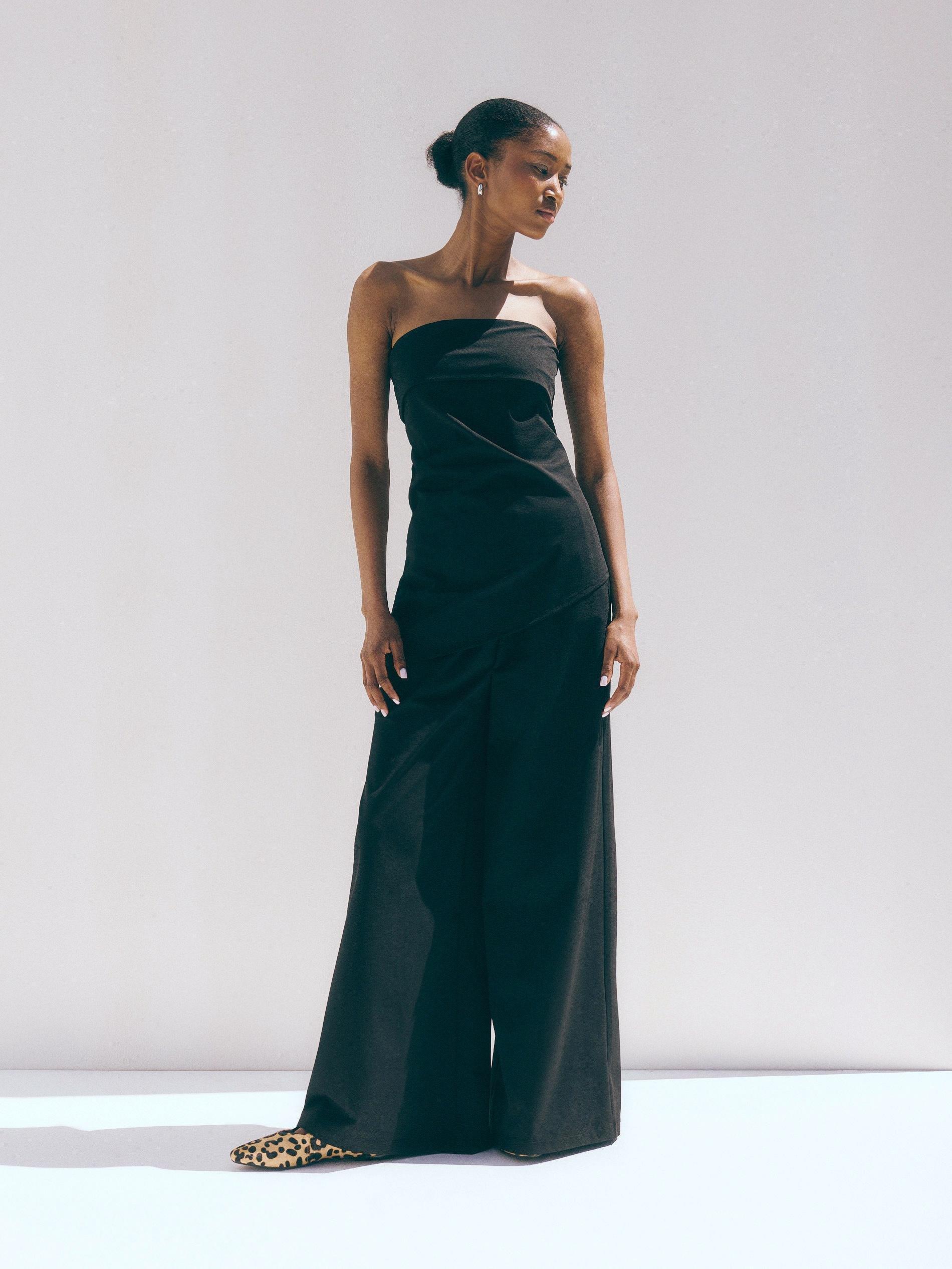 Black Open Shouldered Top, , large image number 0