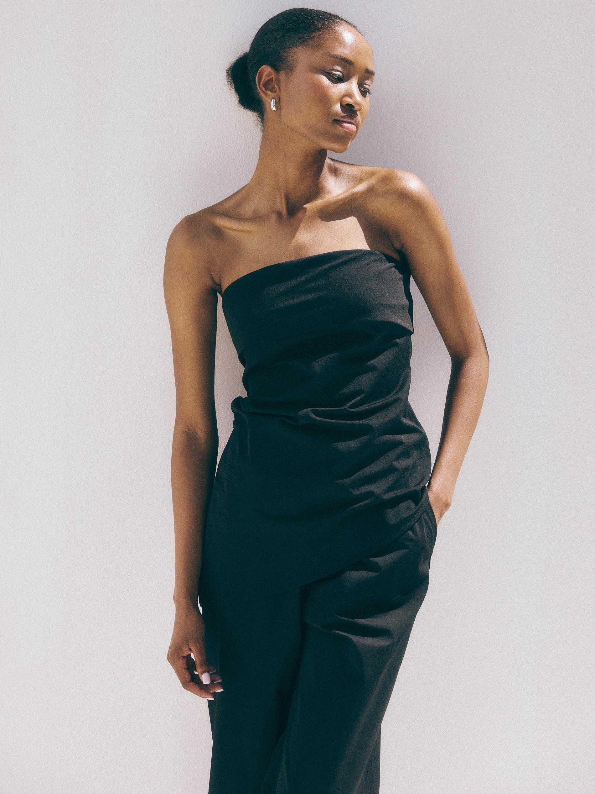 Black Open Shouldered Top, , large image number 2