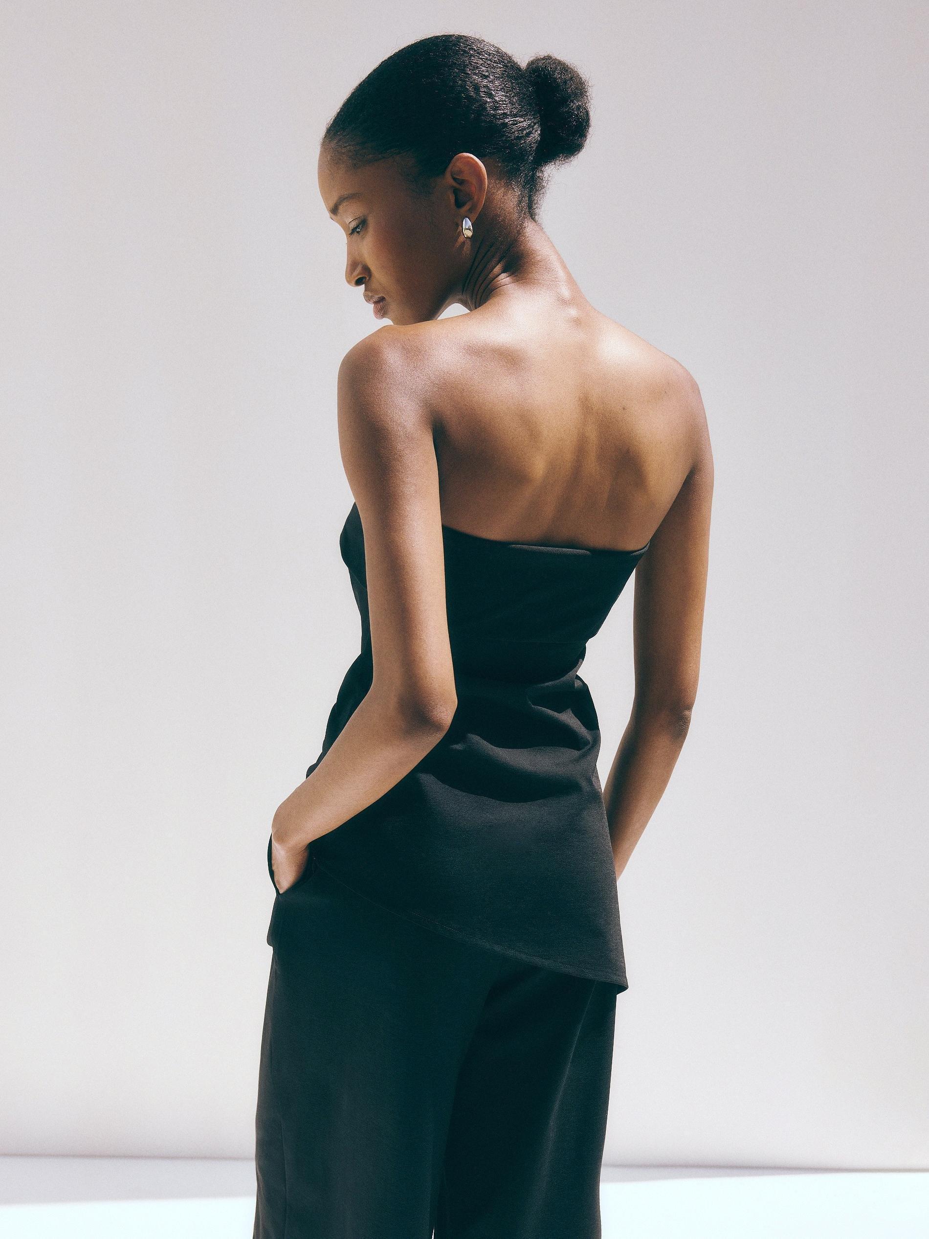 Black Open Shouldered Top, , large image number 3