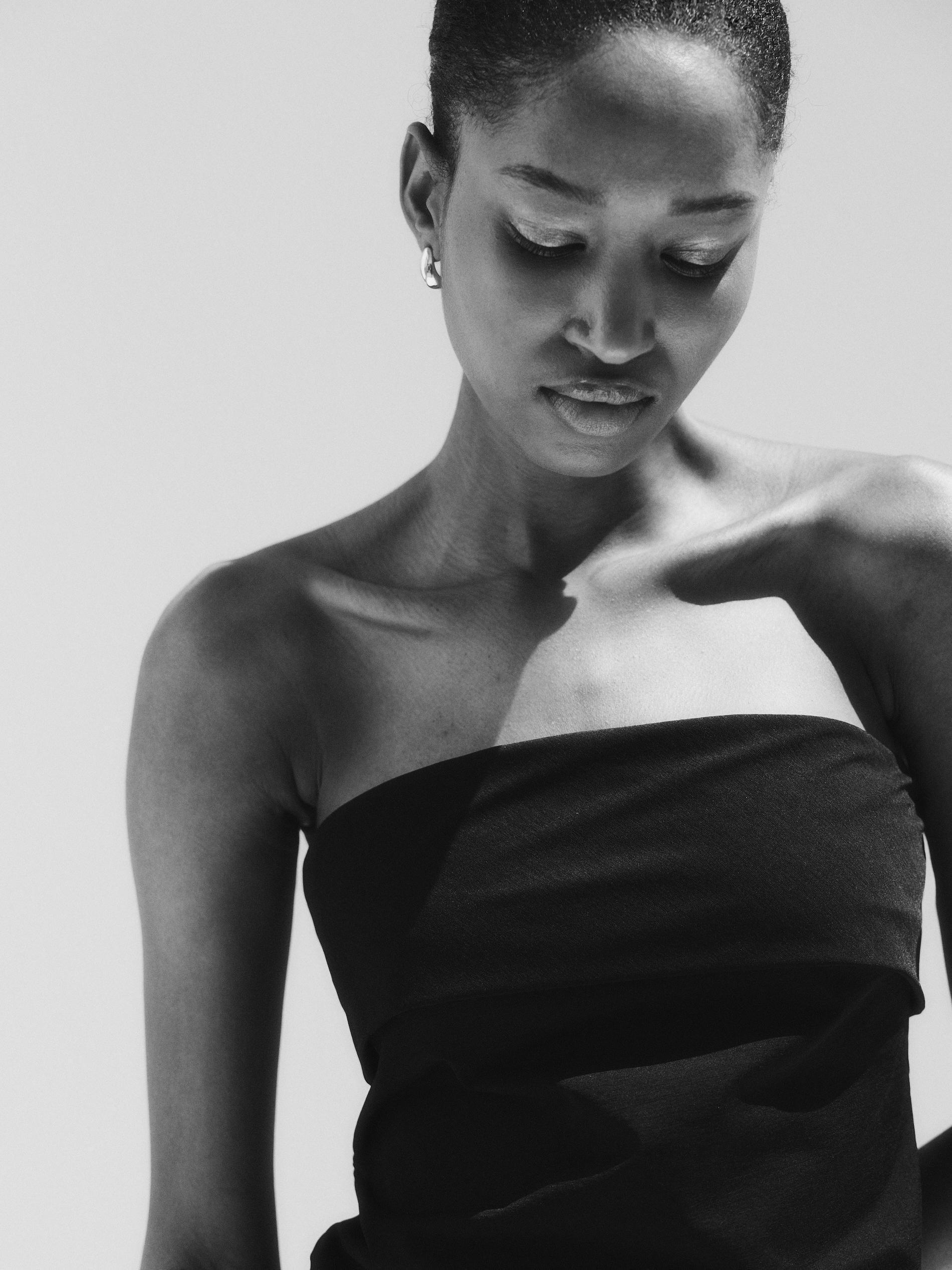 Black Open Shouldered Top, , large image number 6