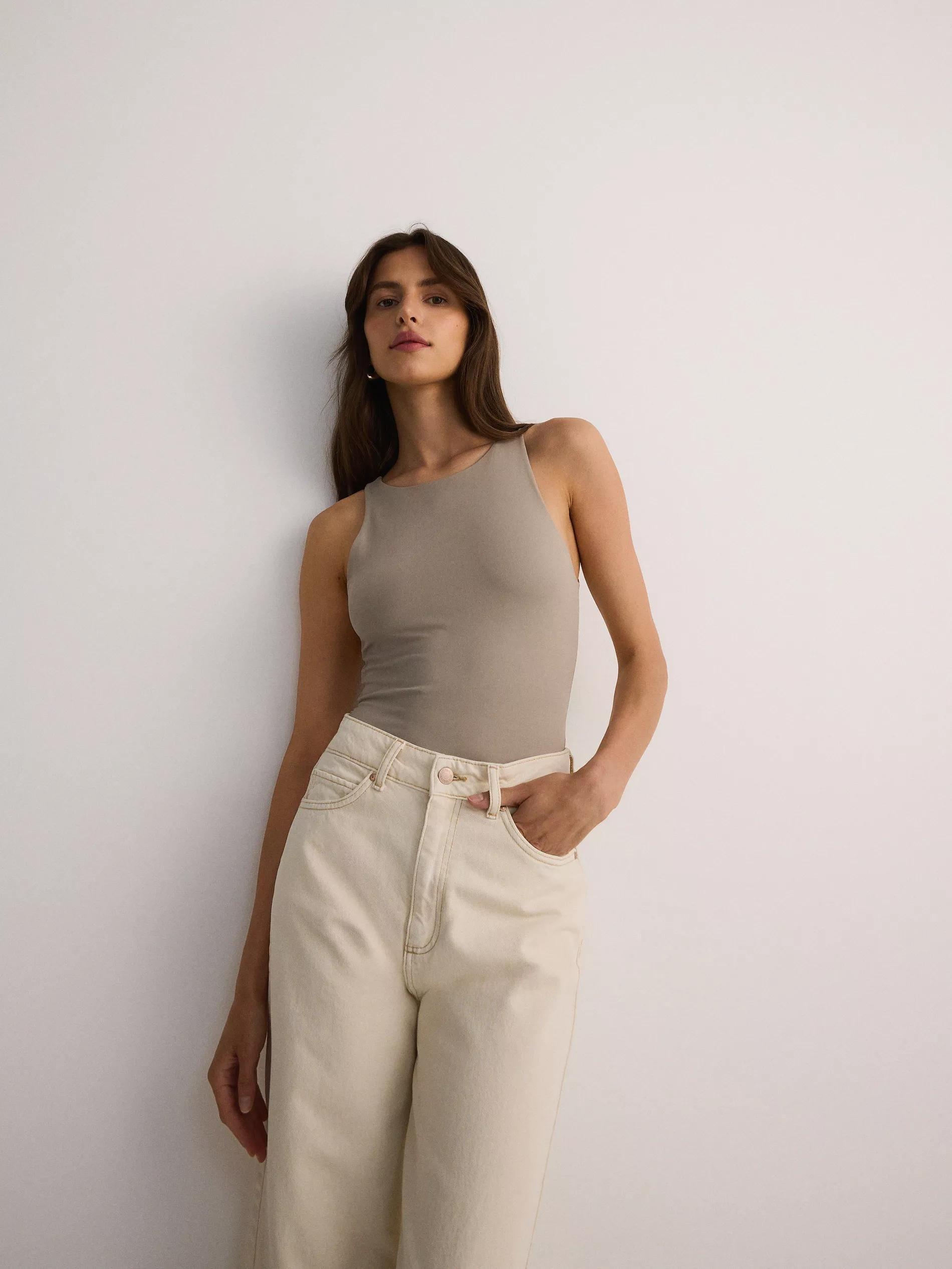 Beige Snaped Top, , medium