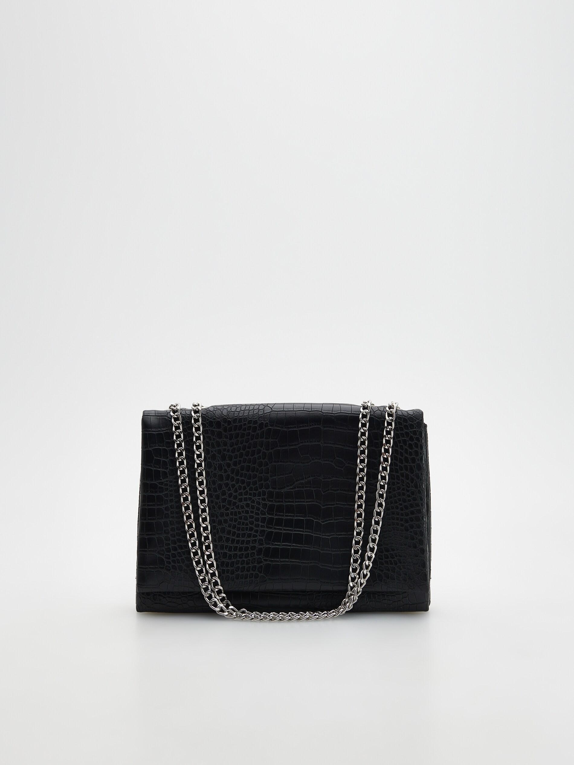 Black Croc texture bag, , large image number 0