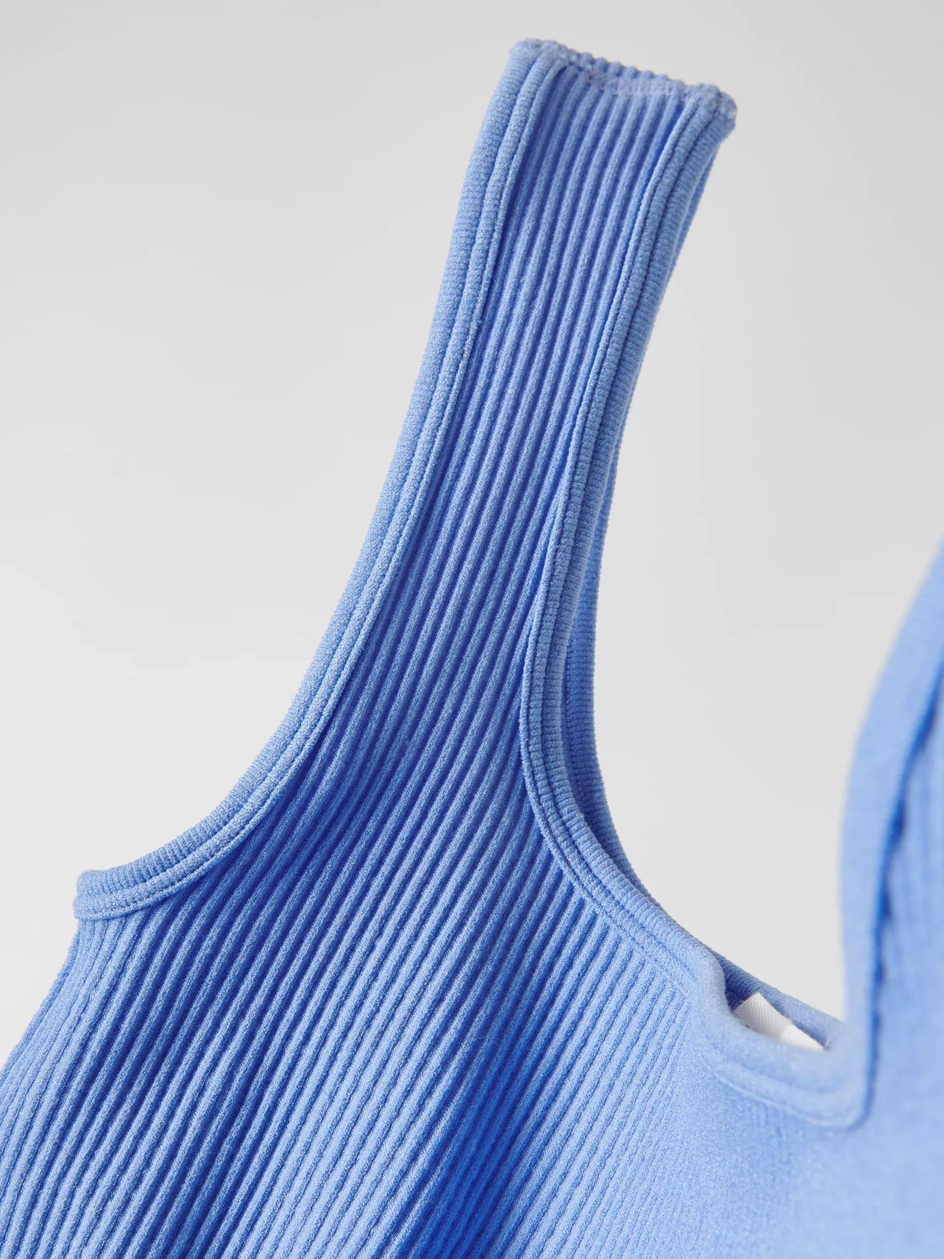 Blue Ribbed Knitted Top, , large image number 4