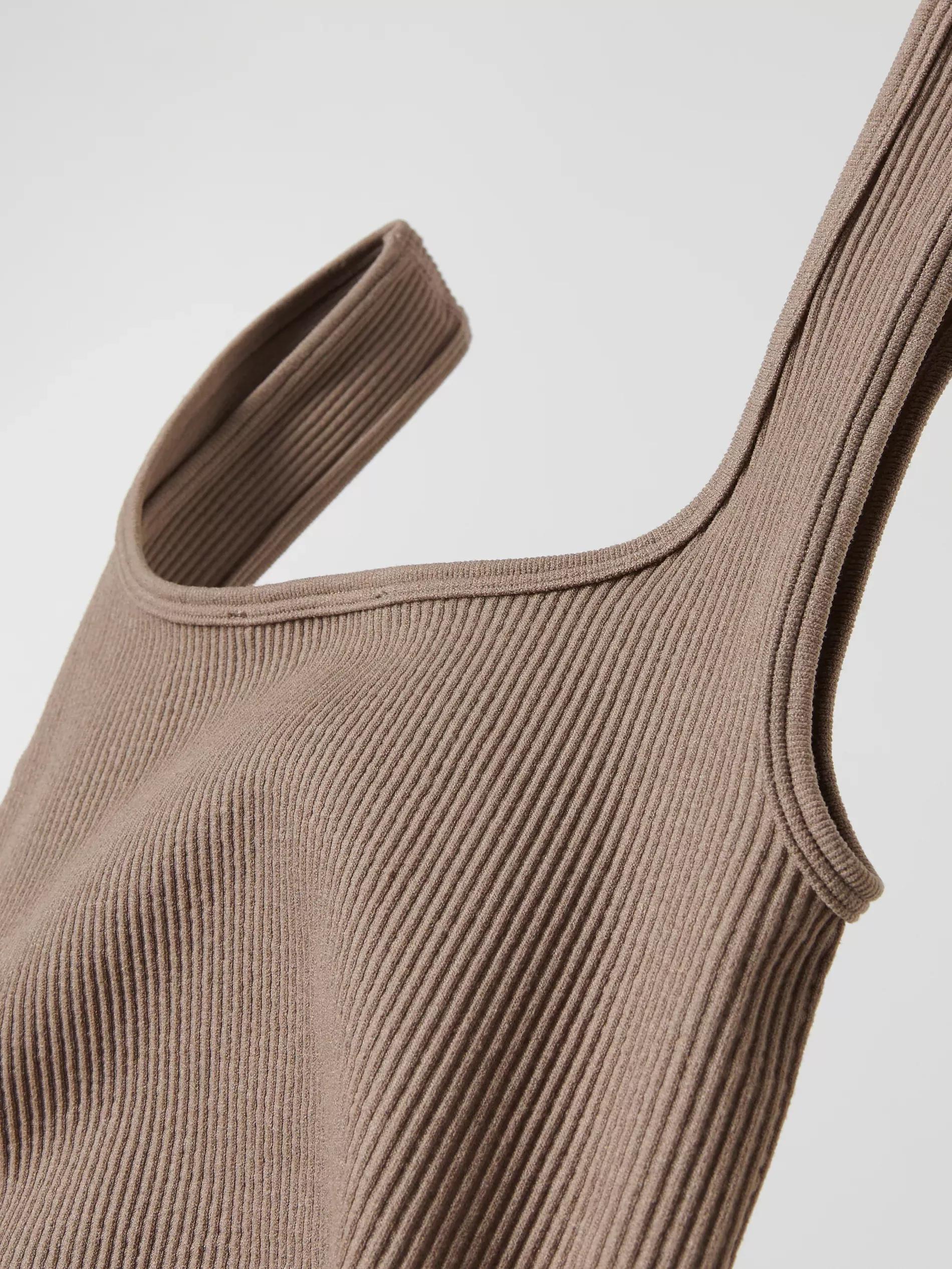 Brown Ribbed Knitted Top, , large image number 4