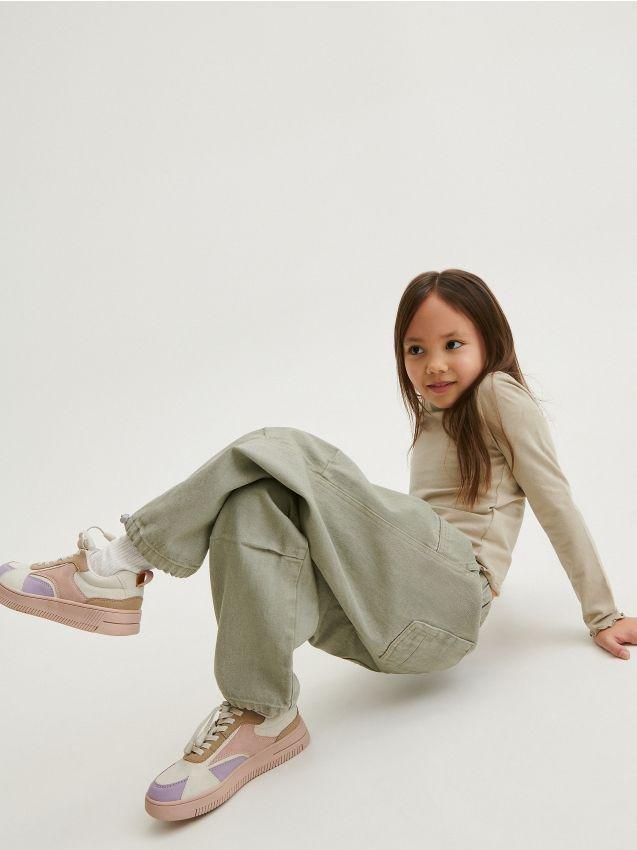 White Sneakers With Toggle, Kids Girls, , large image number 0