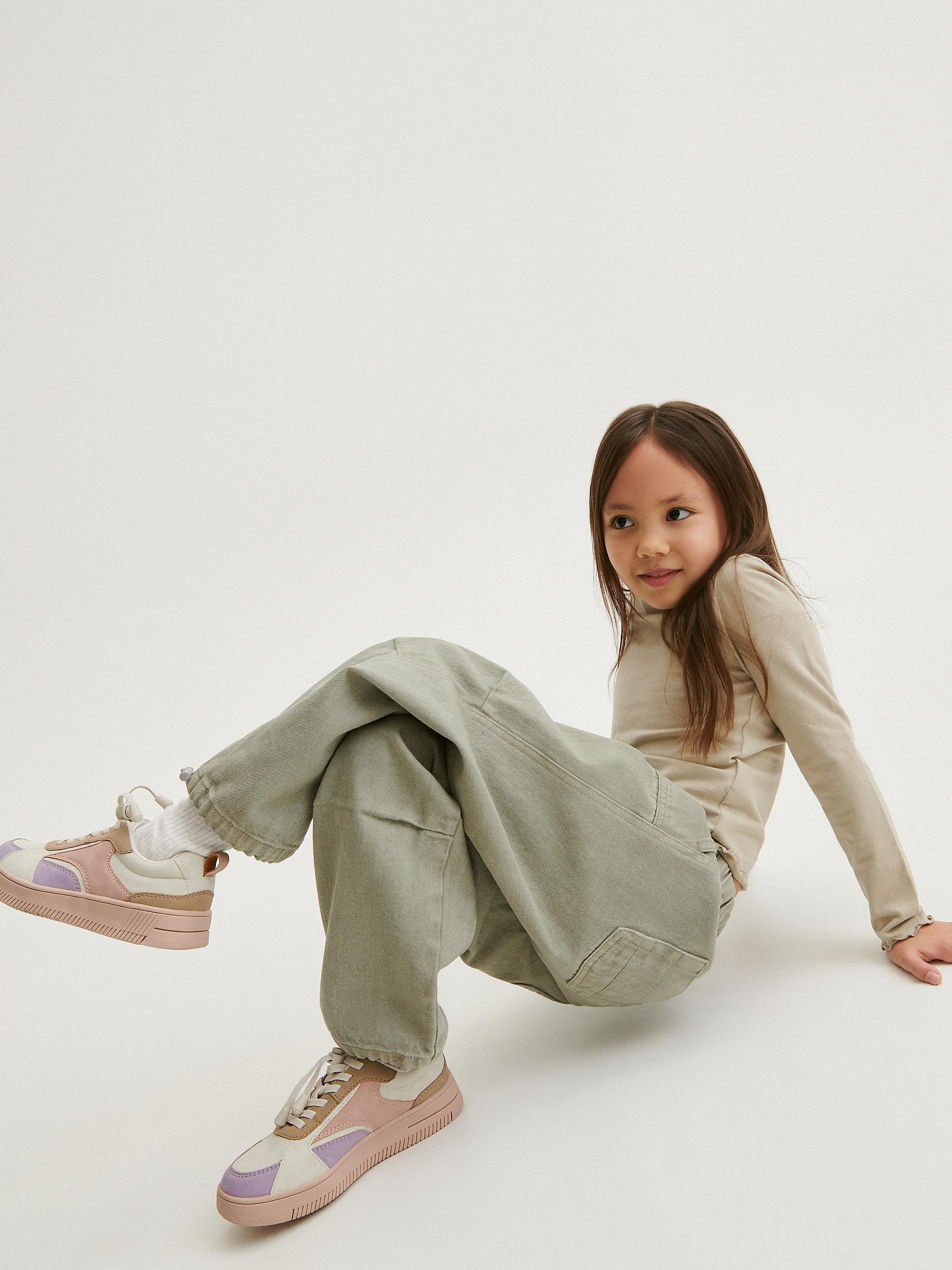 White Sneakers With Toggle, Kids Girls, , large image number 1