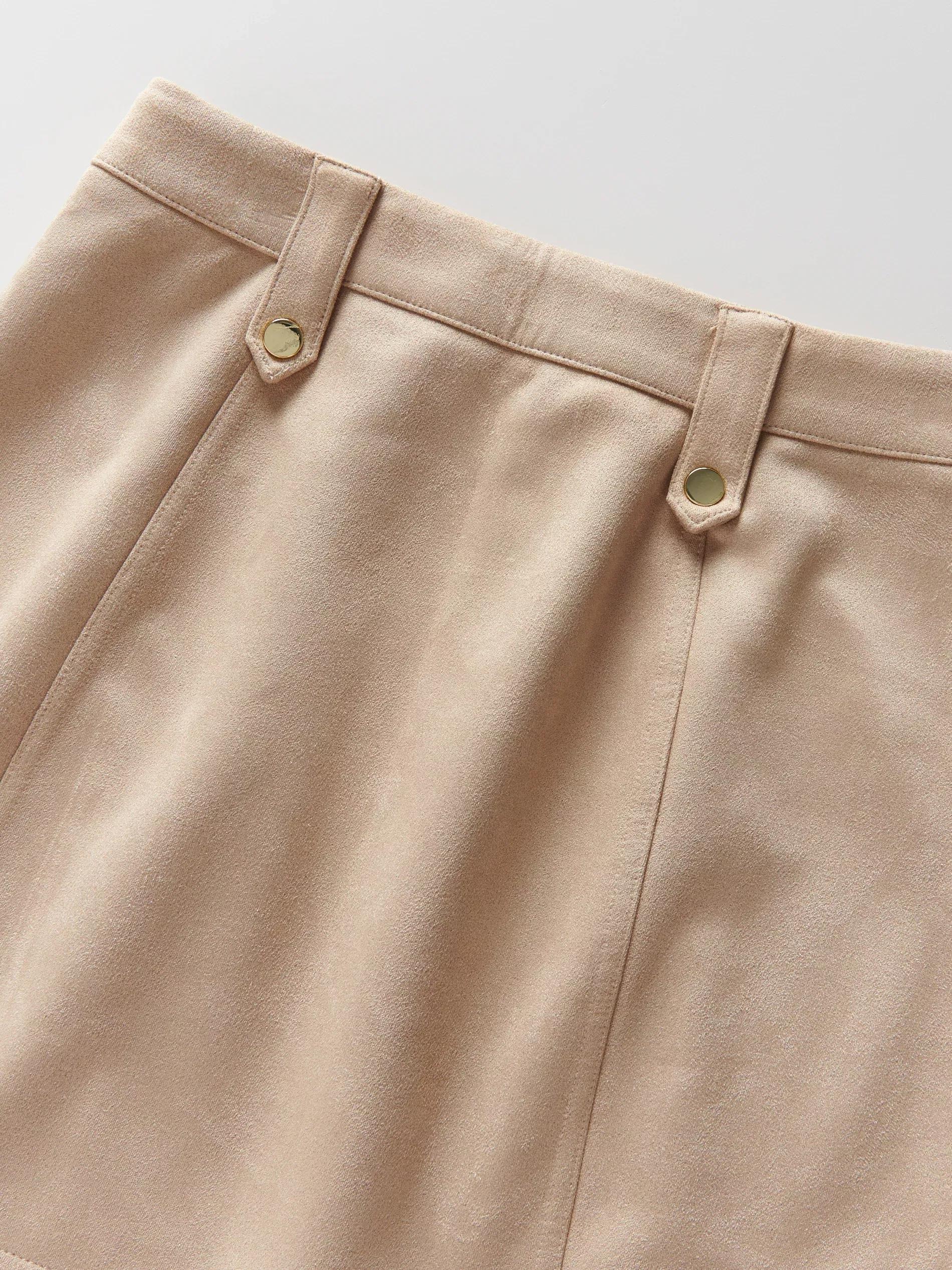 Beige Skirt With Decorative Buttons, , large image number 4