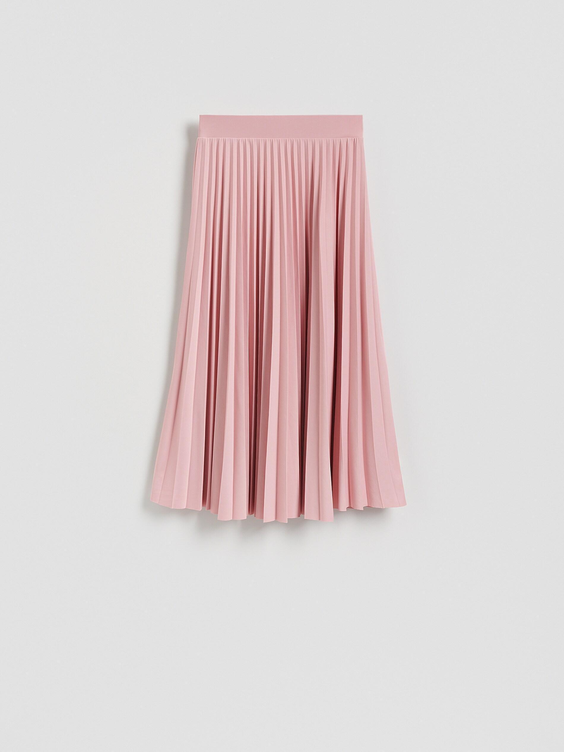 Pink Pleated Midi Skirt, Pink, medium