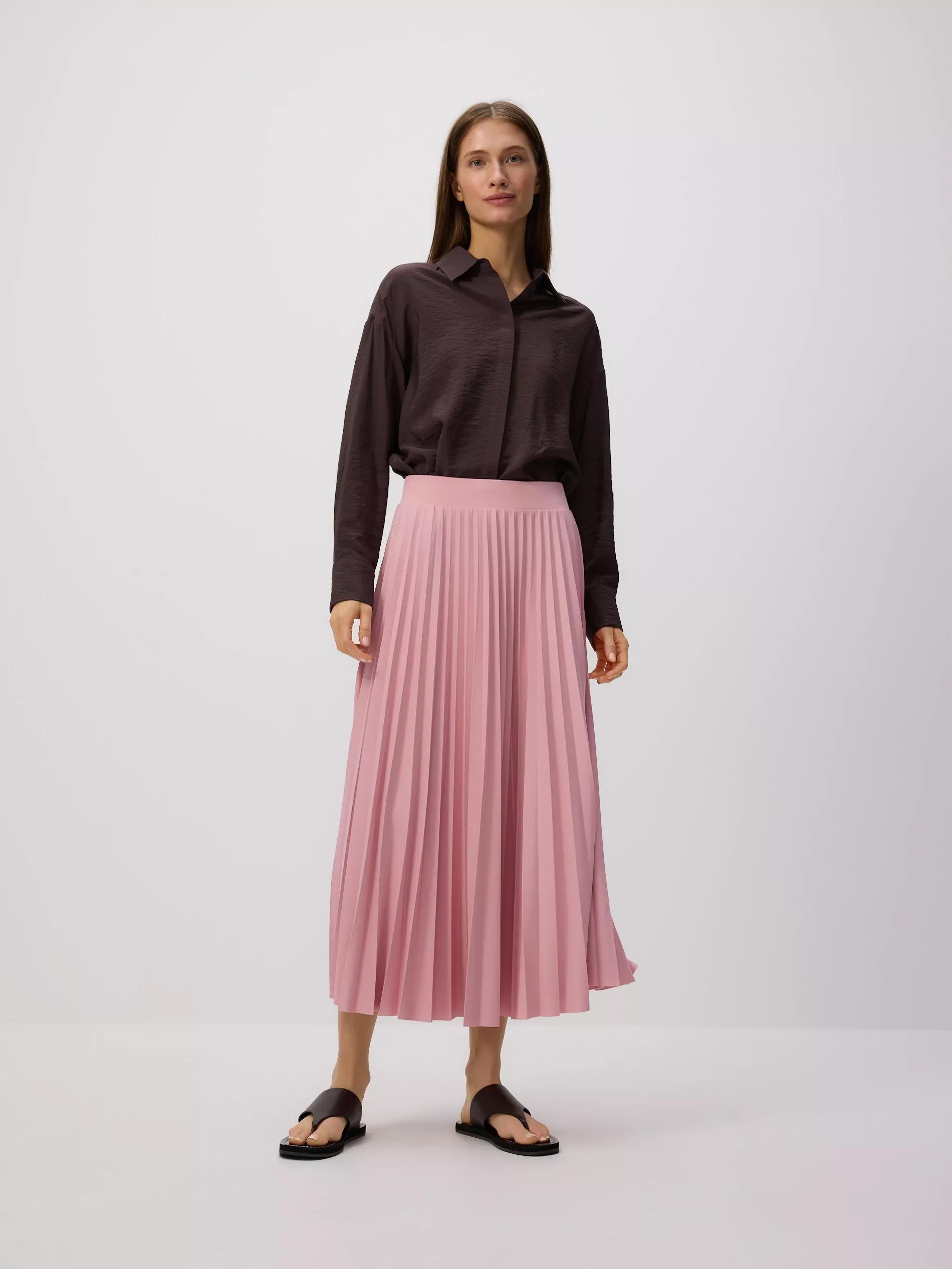 Pink Pleated Midi Skirt, , large image number 3