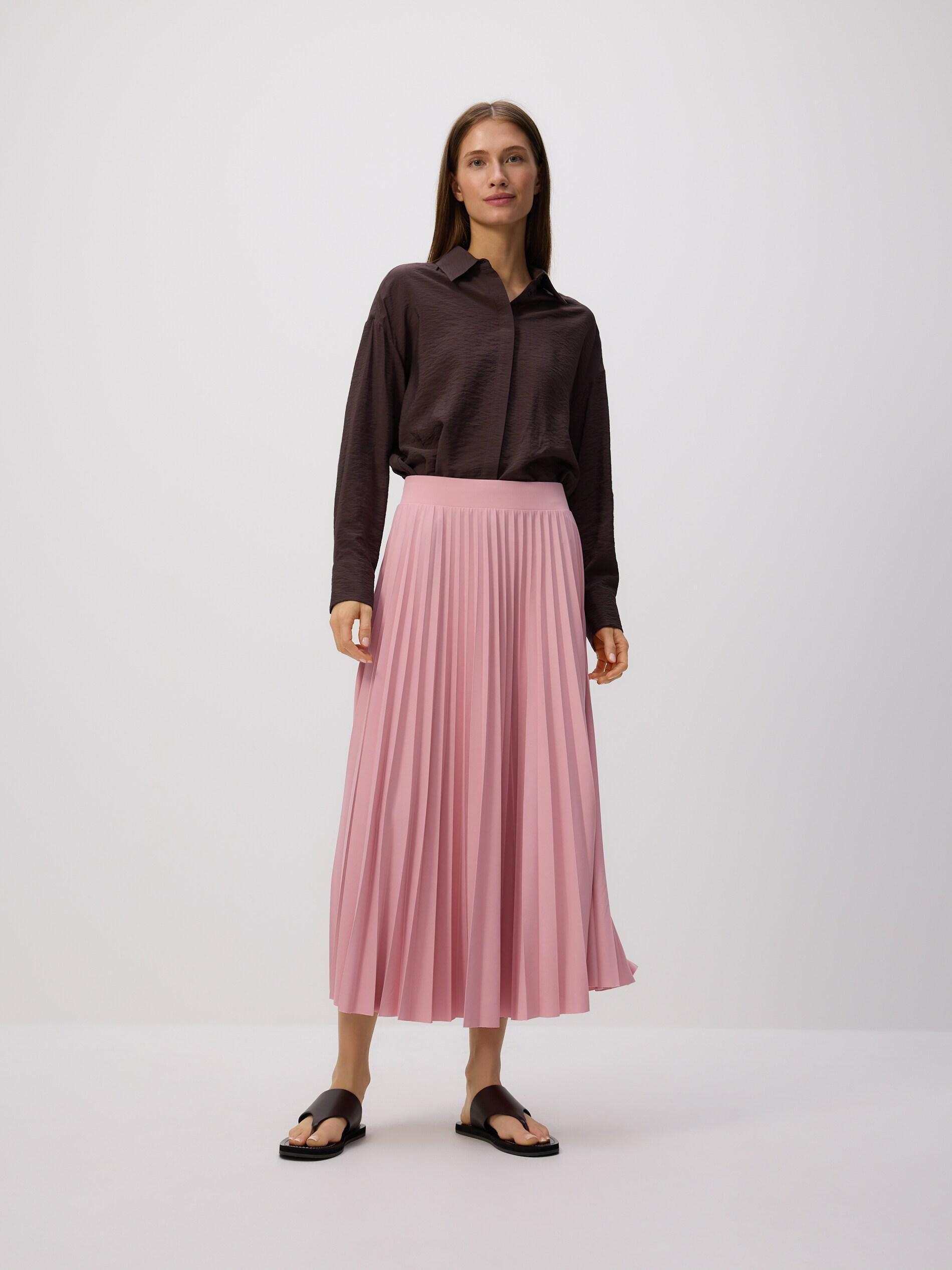 Pink Pleated Midi Skirt, Pink, large image number 4