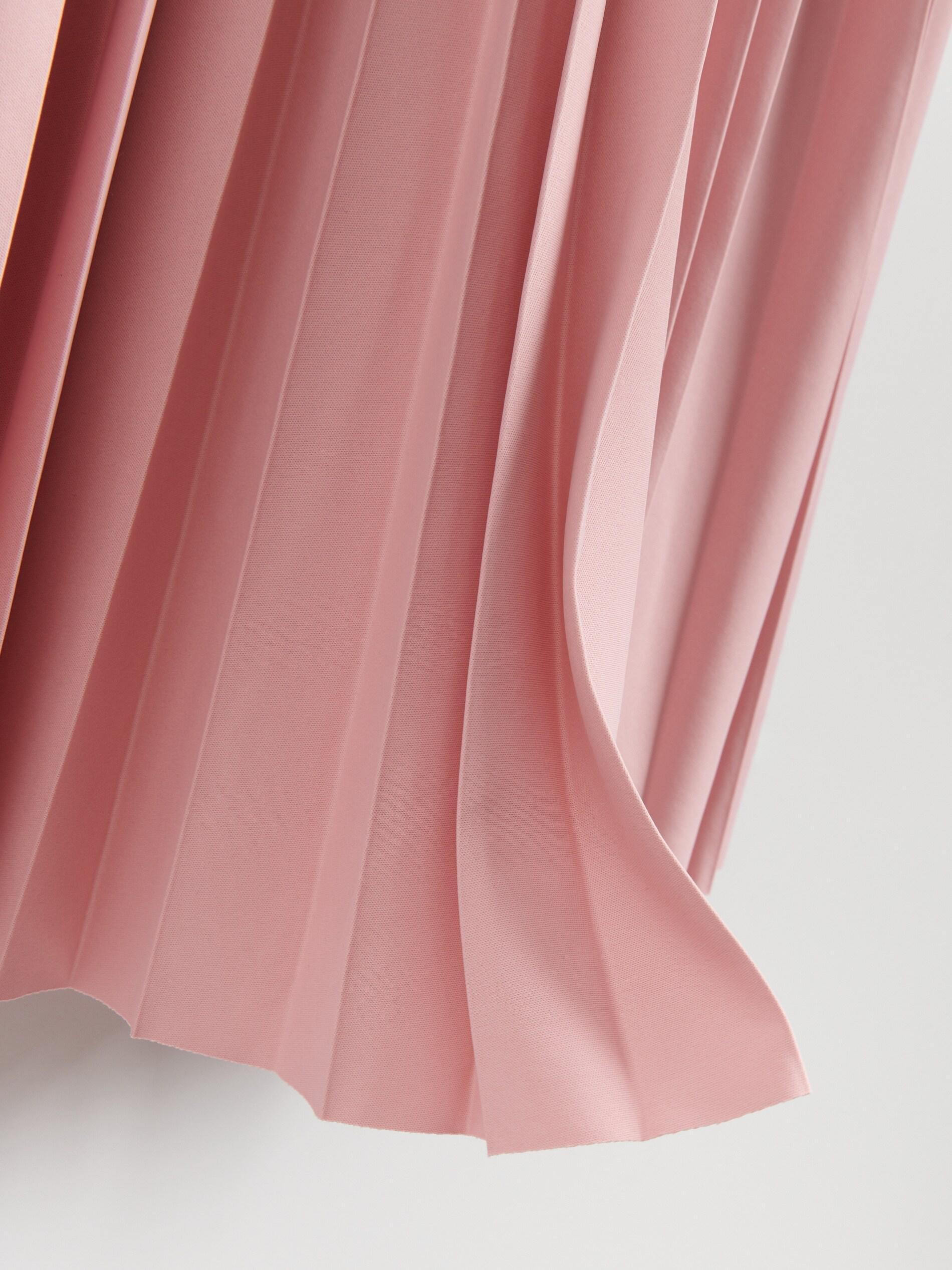 Pink Pleated Midi Skirt, Pink, large image number 5