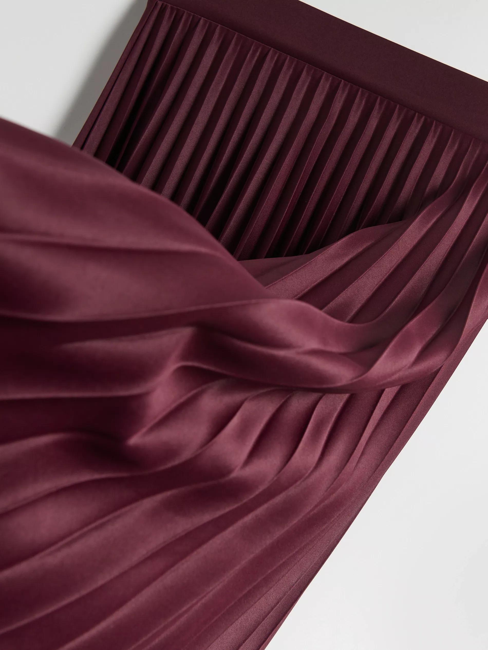 Purple Pleated Midi Skirt, Purple, large image number 4