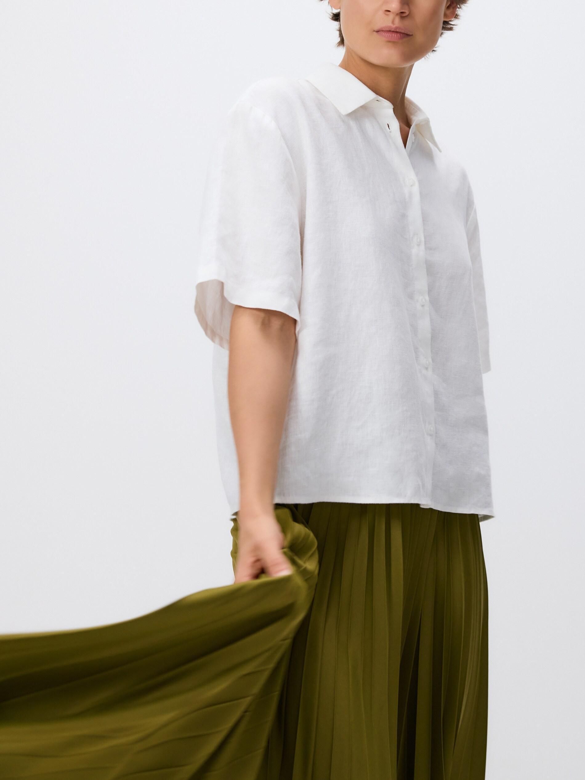 Green Pleated Midi Skirt, Green, medium